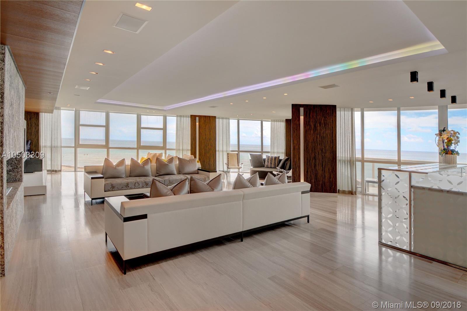 A MUST SEE STUNNING LUXURY 3/3 & 1/2 APPROX 4000 SQ FT. COME AND ENJOY THE PANORAMIC OCEAN VIEW FROM EVERY ROOM, EXPERIENCE THE OCEAN SOUND, BREEZE  & SUNRISE IN YOUR NEW HOME.
TURN KEY READY, FULLY DESIGNER FURNISHED , ALL UPGRADED, MARBLE FLOORING. THIS IS A OPPORTUNITY TO OWN THE WHOLE FLOOR WITH A GUEST SUITE 1/1 ALSO AVAILABLE FOR SALE NEXT DOOR...
