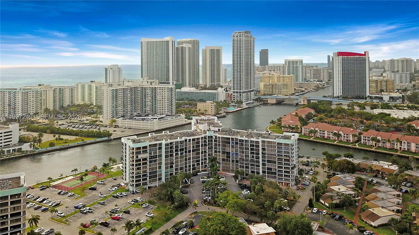 Waterfront Living with an Incredible Incentive! Seller offering a $5,000 credit to Buyer at closing.

This beautifully updated condo in the highly desirable Three Islands community of Hallandale Beach features bamboo flooring throughout and a modern galley kitchen with Brazilian stone countertops, double waterfall edge, and solid wood cabinetry. The spacious 1-bedroom, 1.5-bath layout has been fully renovated, and the unit is one of the few in the building with in-unit laundry for added convenience.

Enjoy peaceful water and sunrise views from your home, perfect for morning coffee or tea while watching yachts pass by.

This pet-friendly building offers resort-style amenities, including 24-hour security, valet service, bike storage, a newly updated fitness center, pool, sauna, jacuzzi, tennis courts, and a recreational room.

Ideally located approximately 1 mile from the beach and close to parks, dining, Aventura Mall, and Gulfstream Park, with easy access to Bal Harbour Shops and Fort Lauderdale-Hollywood International Airport.

Perfect for a primary residence, second home, or investment property. Contact the listing agent for more.