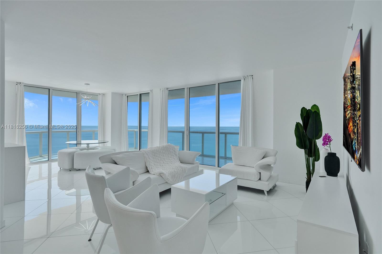 Enjoy breathtaking ocean views from every room in this 3-bedroom, 2.5-bathroom corner unit. Beautifully furnished and turn key. 400 sqft of wraparound balcony with sunset & sunrise views. Akoya amenities include complimentary beach service, tennis/pickleball court, racquetball court, basketball court, pool, jacuzzi, gym with beach view, sauna & steam room, game room, and BBQ area on Ocean Terrace. ACCEPTING CRYPTO PAYMENT Bitcoin and Kaspa