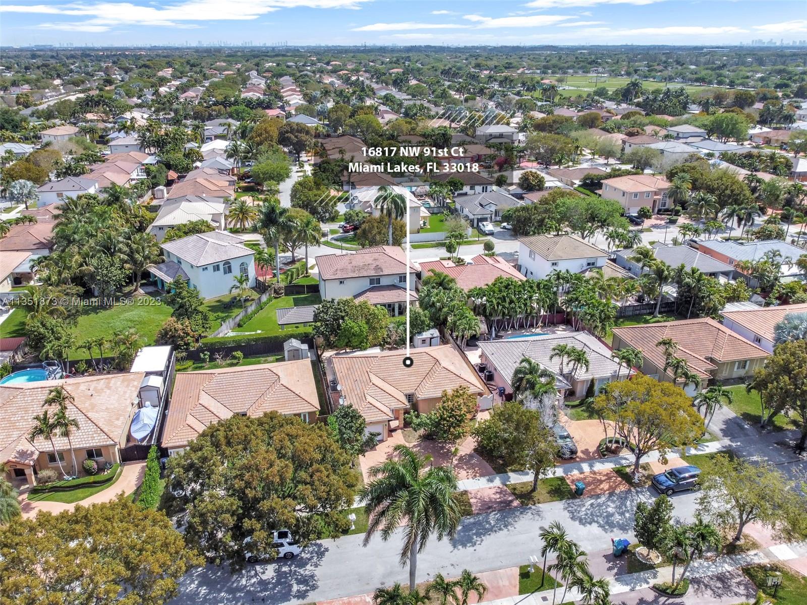Perfect home to raise a family 3 Bedroom 2 bath home in very sought after Miami lakes neighborhood, near Royal Oaks Park, amazing schools and centrally located near highways. No HOA. Kitchen was updated a few years back, Patio yard fully tiled and a large bar in the yard. Built in 2002 home has all insurance discounts. Easy to show.