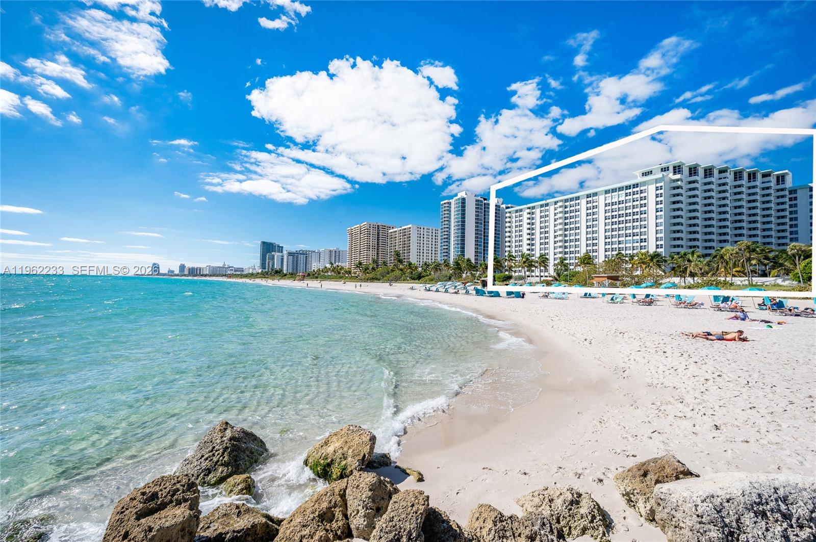 Wake up to the sights and energy of Miami Beach from this impeccably maintained, move in ready residence in a beachfront condo building on Collins Avenue. Enjoy open views toward the ocean and the Miami Beach skyline, creating a true coastal living experience just steps from the sand.

This bright unit features a remodeled kitchen with new stainless steel appliances, new flooring throughout, and four spacious closets offering excellent storage. The property is beautifully maintained and offers a secure, private landscaped garden, two swimming pools including one heated, and direct gated access to the Miami Beach Boardwalk with convenient public beach access.

Residents enjoy full service amenities including 24 hour security, gated parking, fitness center, party room, and beach chair and umbrella service located directly behind the building on Miami Beach. Public transportation is easily accessible with Miami Beach Trolley and bus stops directly in front of the building. Grocery store, dining, and everyday conveniences are all within close proximity. Ideally located between South Beach and Bal Harbour, offering the best of Miami Beach beachfront living.