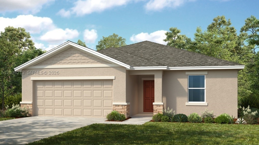 What's Special: No Rear Neighbors | Covered Patio | 3 Full Baths. New Construction - July Completion! Built by America's Most Trusted Home Builder. Welcome to the Hummingbird at 6754 Equinox Lane in Solena! This new home opens to a thoughtful layout where a secondary bedroom and full bathroom sit just off the foyer, while a separate hallway leads to two additional secondary bedrooms, another full bath, and a conveniently located laundry room with access to the garage. At the heart of the home, the dining area flows into the great room and kitchen with a center island and walk-in pantry. A sliding glass door leads to the covered lanai, offering a smooth connection to outdoor living. Tucked quietly at the back of the home, the primary suite features a dual sink vanity, a walk-in shower, and a spacious walk-in closet. Solena is a welcoming new community in North Fort Myers, conveniently located off Slater Road near Bayshore for easy access to I-75 and local attractions. With no CDD fees and a non-flood-zone location, living here feels even more enjoyable. Enjoy the Florida outdoors at nearby beaches, parks, and the Great Calusa Blueway Trail, or spend the day on Sanibel Island, at Gulf Coast Town Center, or Edison Mall. Additional Highlights Include: window blinds throughout the whole house and all appliances included. Photos are for representative purposes only. MLS#A12034213