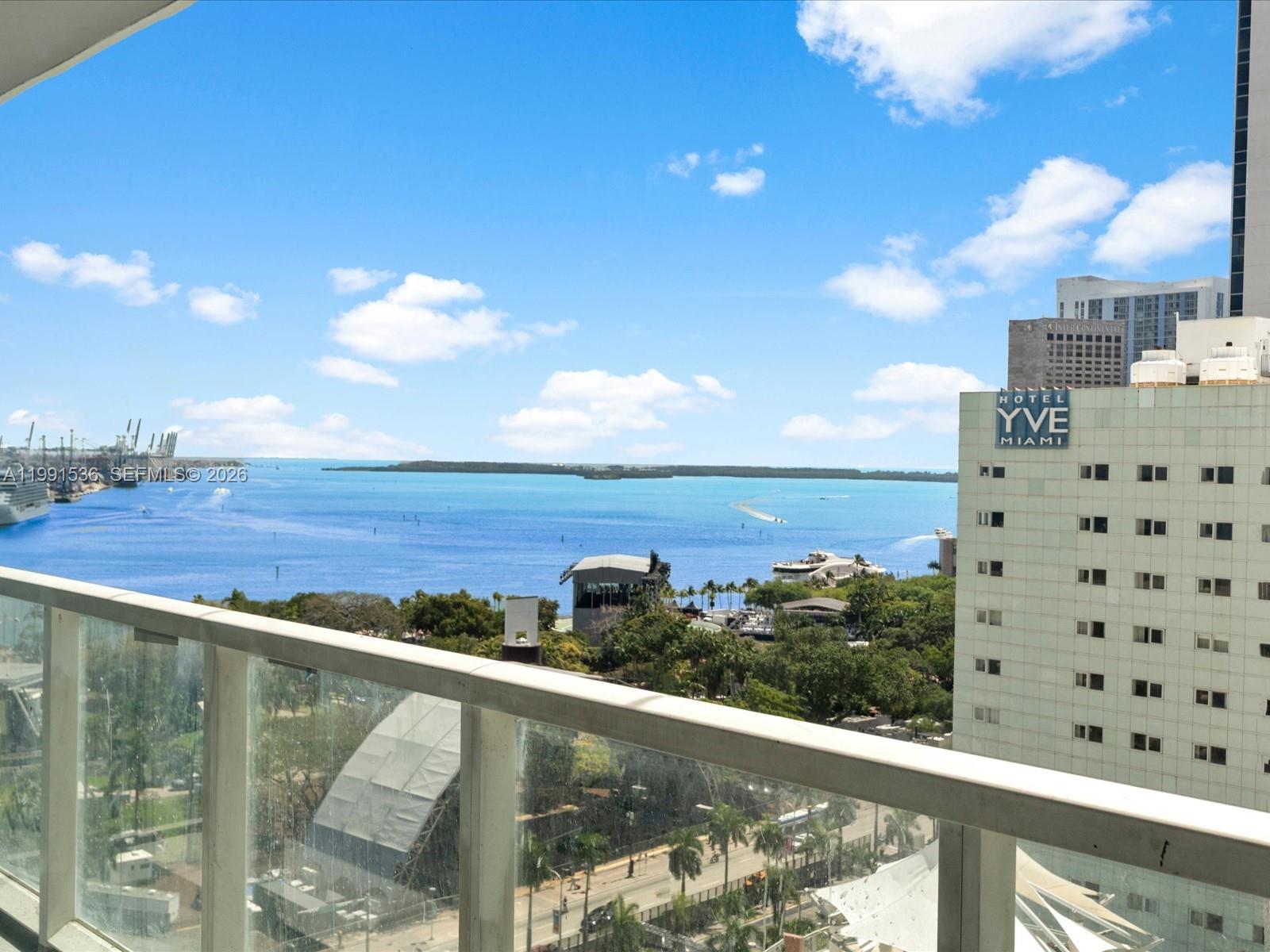 A true opportunity to own this gorgeous, fully renovated residence! Interior upgrades are completed, exterior improvements are underway, positioning the new owner to benefit from both.

Unwind with your morning coffee, or watch the sunset over the ocean from your private balcony. Whether to live or invest, this is your opportunity! 

This beautiful designer residence features a renovated kitchen and bathroom, custom hallway paneling, a redesigned walk-in closet, and a sleek accent wall in the living area. Additional upgrades include a new refrigerator, dishwasher, and A/C system. Spacious layout with high ceilings, floor-to-ceiling glass, and direct balcony access from every room fills the space with natural light.

Open kitchen with European-style cabinetry and stainless steel appliances. A marble bathroom, porcelain flooring, and an in-unit washer/dryer add comfort and convenience. A storage unit is included on the 7th floor as well as a covered assigned parking space.

Located in Vizcayne, offering resort-style amenities: 4 pools, a spa, theater room, fitness center, running track, billiards/party room, business center, garage parking and 24/7 concierge. Vizcayne also provides complimentary fitness classes including Yoga, HIIT, Pilates, and more.

Prime location across from Bayfront Park and minutes to Brickell City Centre, Kaseya Center, South Beach, Adrienne Arsht Center, Bayside Marketplace, and Miami World Center.