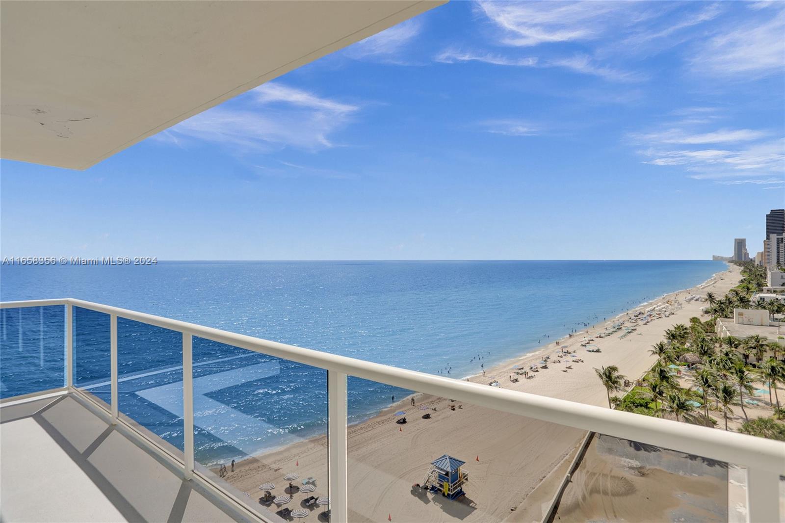 Welcome to a breathtaking corner unit with direct oceanfront views in the heart of Hollywood, Florida. This 2-bed, 2-bath condo boasts a southern-facing orientation, filling the home with abundant natural sunlight throughout the day.  Beautiful tile floors that flow seamlessly throughout the home. Ample closet space ensures that storage is never an issue. The master features a luxurious en-suite bathroom with a jacuzzi tub and a separate walk-in shower. Step outside onto the wrap-around balcony to enjoy your morning coffee. The modern kitchen is a chef’s delight, fully updated with stainless steel appliances, generous cabinet space, and plenty of lighting for an airy, open feel. A convenient in-unit washer and dryer adds to the ease of living in this meticulously maintained home.