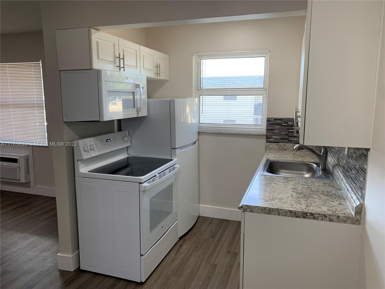 Updated 1 bedroom 1 bath apartment in Hollywood! Newly designed kitchen with new backsplash, appliances, and stainless steel sink and faucet. Brand new bathroom, and more. Water, trash, sewer, included in the rent, tenant pays electric. On site coin laundry. Close proximity to Downtown. Apartment is being rented AS IS. Pet Friendly w/$25 added to rent. Monthly gross household income requirements are 3x the base rent, no evictions, no violent criminal history, 1st, last, security to move in.