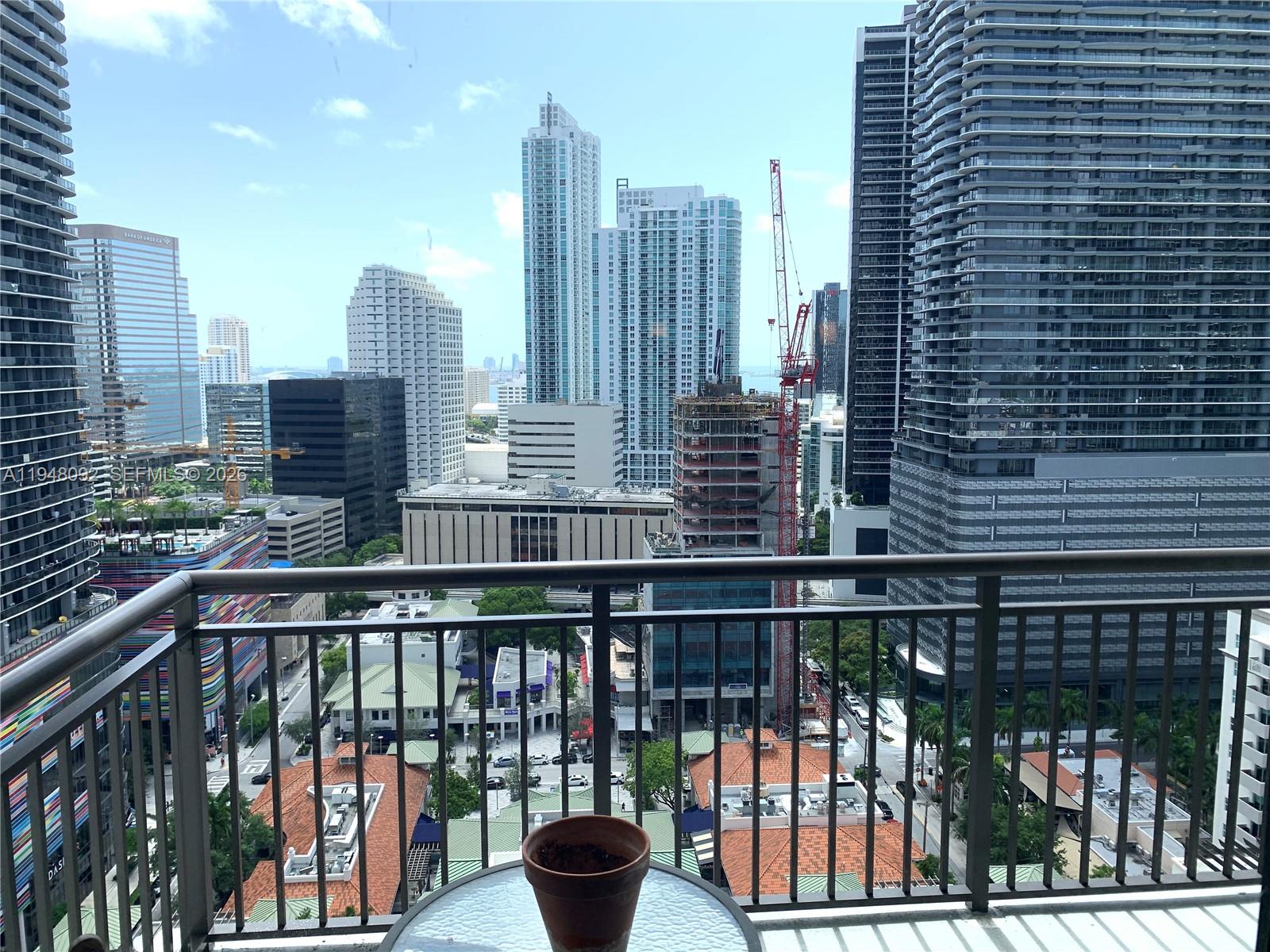 Live in the Heart of Brickell. On top of Publix and Mary Brickell Village with the best East View. On the MetroMover Line. Walk to Brickell City Center. Custom large built-in storage and walk in closet. High Floor with unobstructed view for 3 blocks. High Ceilings. Washer Dryer in unit. Pool, Gym, Security and Valet. Pictures were taken while still occupied by tenant.