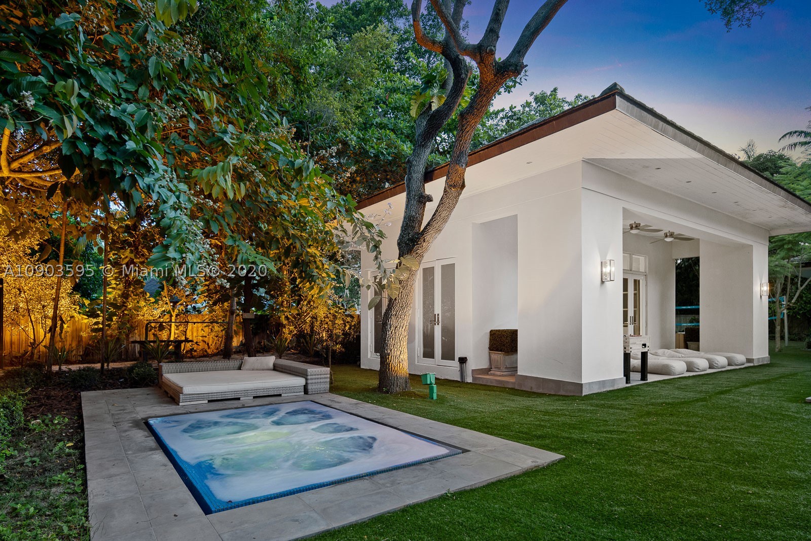 Walled & gated impeccable 1-story home offering 9,323 SF of interior living ideally situated on 1.1 acres tucked away in the highly-sought-after South Coconut Grove neighborhood of Miami. Custom built in 2016 by the current owner with no expense spared, this home features an Elan Smart Home Automation System, whole home generator, impact windows, wood floors, security cameras & custom lighting. This home offers 12' ceilings, 6 beds, 7.5 baths, including 2 master suites with a private living room & office, formal dining room, great room, living room & Poliform Chef's kitchen with gas cooking, Miele/Wolf/Sub-Zero appliances & breakfast room. The outdoor entertainment space boasts an infinity pool, Jacuzzi, volleyball court, covered dining terrace, guest house serving as a gym & 4-car garage.