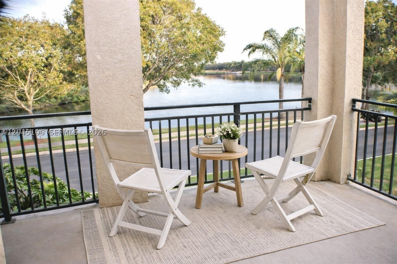 INVESTORS WELCOME; Beautiful unit generating steady income, rented at $2,500 until March 2027. 2 Bed / 2 Bath Townhouse with a 1 Private Car Garage & a Large Patio overlooking the Lake! Spacious open layout with new laminated flooring throughout. Kitchen & bathrooms upgraded with granite counter tops and wood cabinets. Master bedroom features a walk-in closet and a Master bath. Located in the beautiful Gated Community of Aventine at Miramar, close to various shopping centers, restaurants, schools and much more! Easy to show. Please use showing assist.