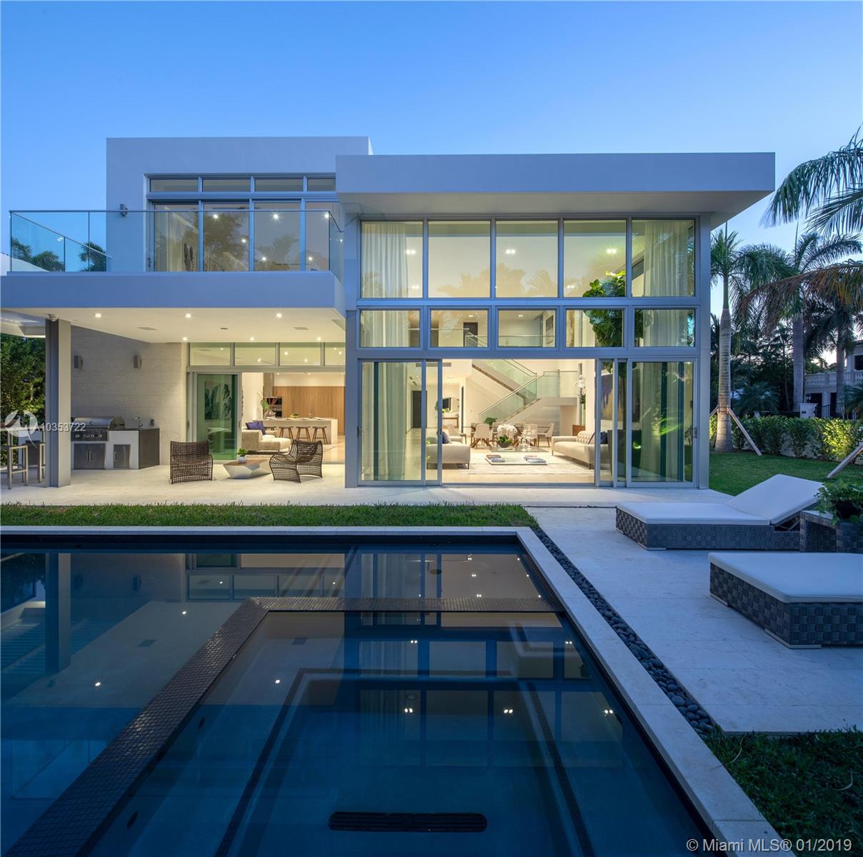 BAL HARBOUR VILLAGE-EXCLUSIVE GATED COMMUNITY-BRAND NEW STATE OF THE ART 7 BEDROOM, 7 1/2 BATH CONTEMPORARY HOME ON LARGE CORNER LOT. OVER 6,200 ADJUSTED SQ. FT. & 6.838 TOTAL GROSS AREA. TOP OF THE LINE FINISHES TO INCLUDE LIMESTONE & WOOD FLOORS THROUGHOUT, SPECTACULAR KITCHEN WITH HIGH END APPLIANCES & QUARTZ COUNTERTOPS, ELEVATOR, HIGH CEILINGS WITH FLOOR TO CEILING GLASS, SMART HOME, PLUS MUCH MORE! FABULOUS COVERED TERRACE WITH SUMMER KITCHEN & OVERSIZED HEATED POOL WITH INFINITY EDGE JACUZZI OFFER GREAT ENTERTAINMENT SPACE. WALK TO A+ SCHOOLS, BEACHES, PARKS, MARINA, PLACES OF WORSHIP & WORLD RENOWNED BAL HARBOUR SHOPS. COMPLETED 2019. MOVE IN READY.