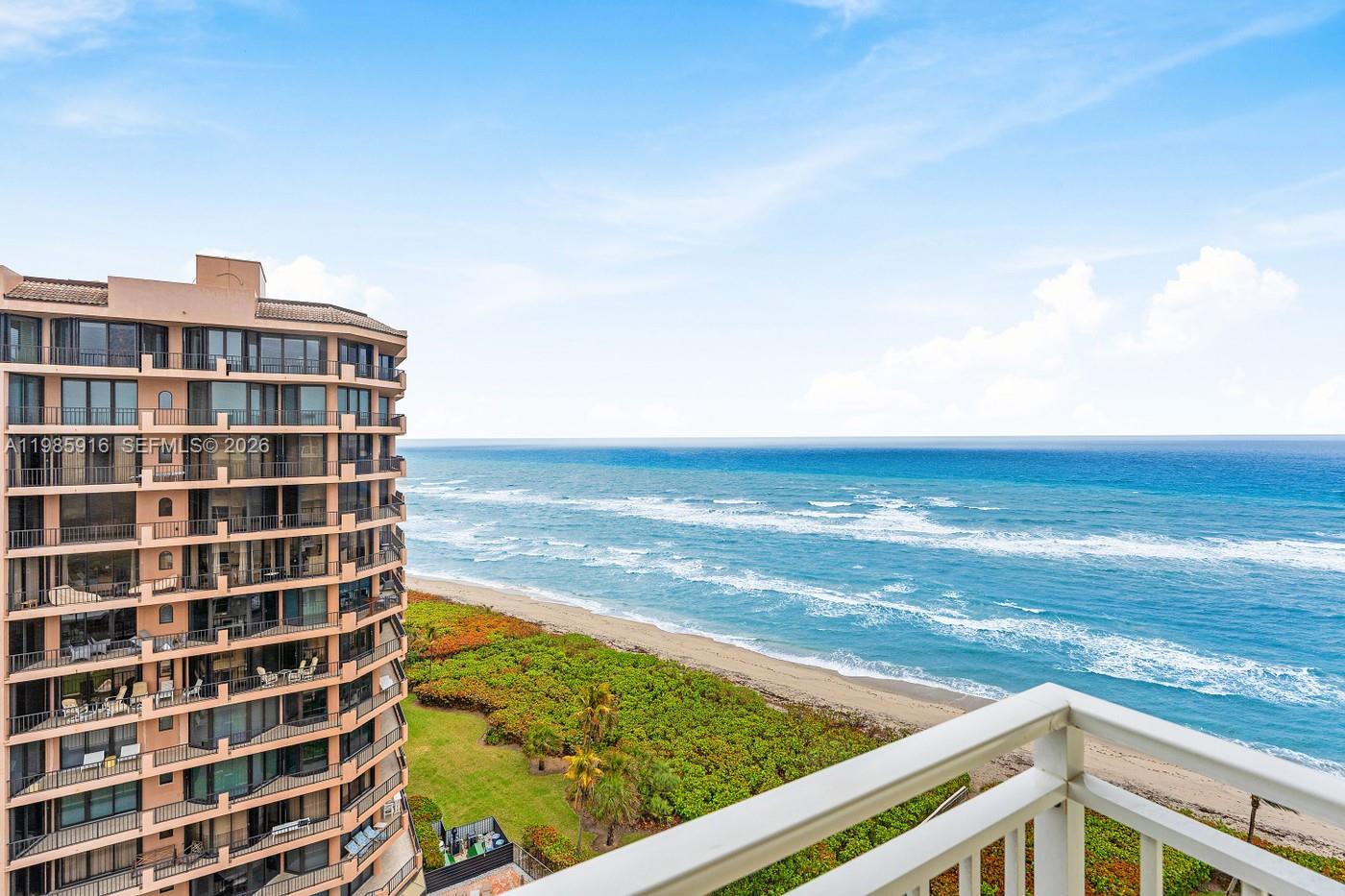Ocean-view Penthouse. This large two bedrom two bath corner unit is completely renovated to the highest standards. Hurricane impact windows throughout. Beautifully decorated with upscale beach decor. Furnishings (turn-key) is optional.  Brigadoon has a resort-style pool and direct access to beach. It is situated on one of the largest oceanfront condominium sites in Juno Beach. The building features oceanfront covered loungechairs, a huge heated pool, a seperated pool house with kitchen and restrooms which can be reserved for entertaining, beach gatherings or simply a day at the beach.  There are two gyms with saunas, a mail room, activity rooms, onsite manager and maintenance men five days a seek. The large expanse of grass and lush landscaping set the Brigadoon above other buildings in the area. The development consists of two luxury 12-story buildings. This unit is enjoys the premier location of the east building penthouse Sit on your balcony and enjoy the balmy ocean breezes. Views from every room. With balconies the unit is 2,022 square feet. Vacant, easy to see. Will consider seasonal lease - $10,000/month,