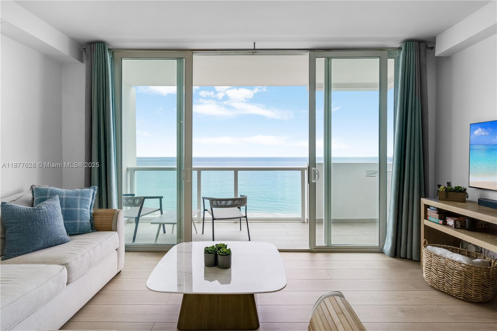 Stunning oceanfront residence, fully renovated with city-approved permits. This spacious 2-bedroom, 2-bath home features an open-concept layout with modern finishes, sleek kitchen, and porcelain wood-style floors. From the moment you enter, enjoy breathtaking direct ocean views through floor-to-ceiling glass doors that open to a large balcony. Offered fully furnished, all furniture is included in the price. The Pavilion has recently completed extensive upgrades including redesigned hallways, new elevators, and a spectacular oceanfront pool. Move-in ready to enjoy Miami Beach living!