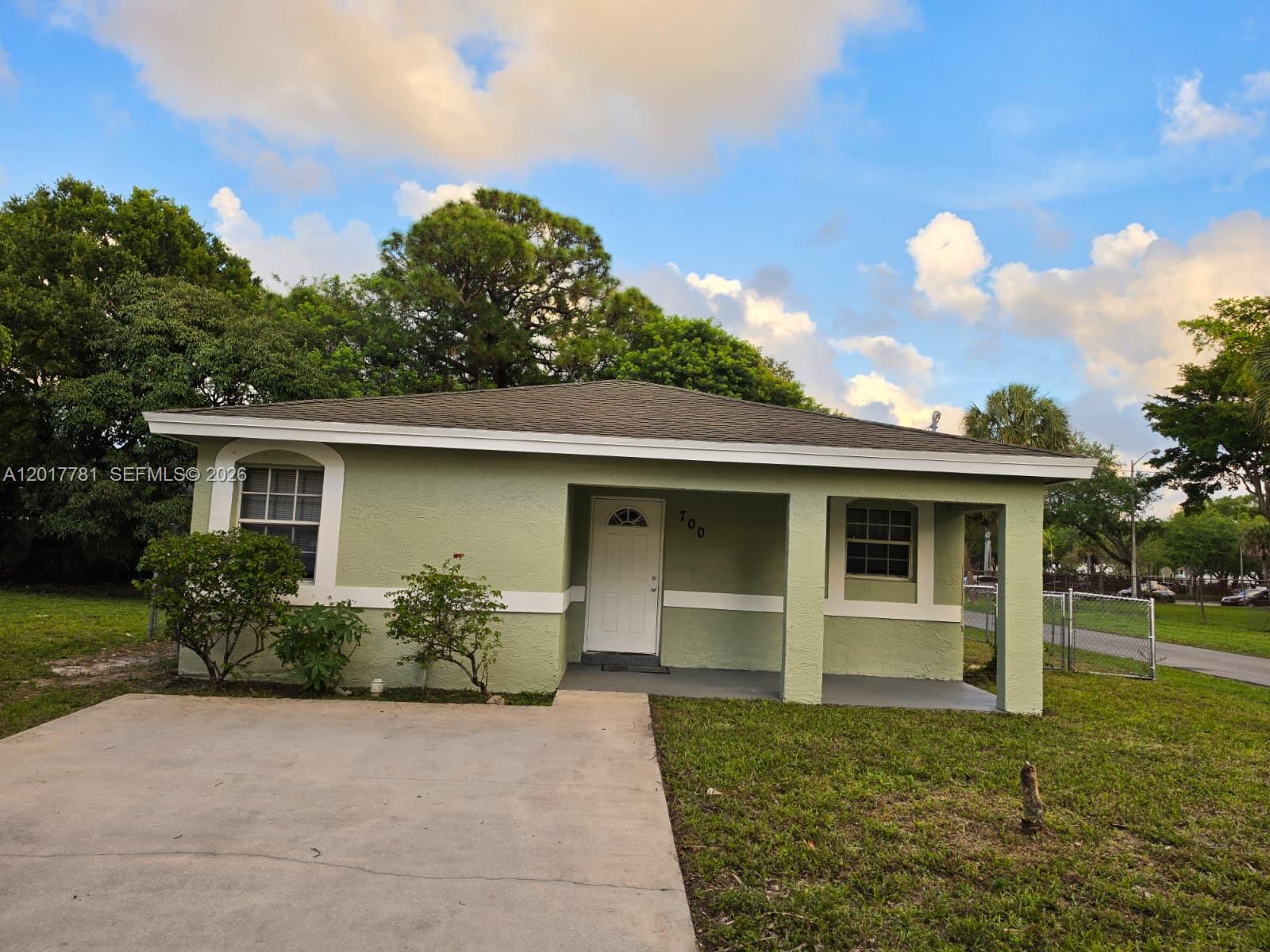 Opportunity awaits! Great for investors or 1st time buyers. Beautiful 3 bedroom 2 bathroom renovated home on a corner lot with a large fenced yard. Ample space in the back yard to install a pool. Centrally located close to shopping plazas, schools, houses of worships and only a 10 minute car ride to the beach.