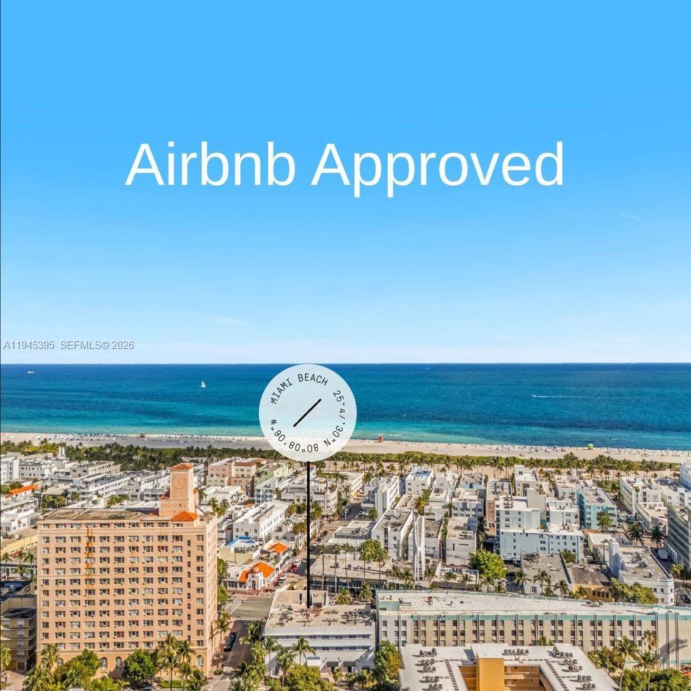 Airbnb-friendly condo just 2 blocks from Ocean Drive in South Beach! Perfect for short-term rentals, manage it yourself or through a company. Fully renovated with modern finishes and sold fully furnished, including optional future bookings. Enjoy daily rental flexibility with an onsite receptionist and rooftop lounge. Live or invest in the heart of South Beach, close to restaurants, shops, and the beach! All utilities are included in the HOA fee.