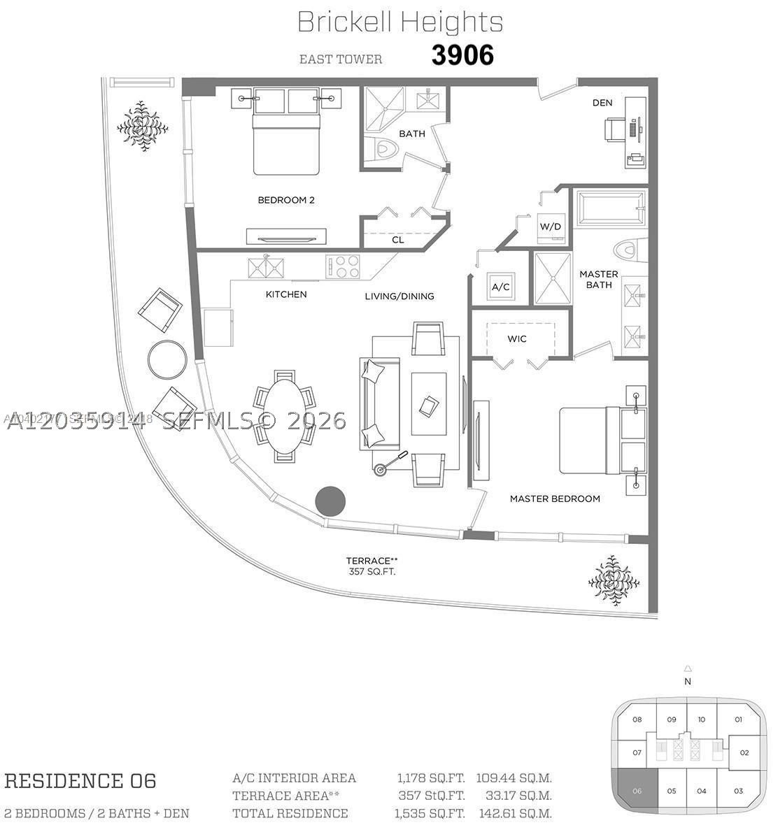 Experience luxury living in the center of the financial district, in this spectacular 2 bed, 2 bath luxury unit on the 39th floor of Brickell Heights East Tower, 1048 Sq ft, wraparound balcony with stunning east facing and bay views of our Miami skyline. Designed by Arquitectonica and David Rockwell it is steps away from Mary Brickell Village and Brickell City Centre. European Kitchen with Quartz countertops, top of the line Bosch & Subzero appliances, high end cabinetry and built in closets. Exceptional value in one of Brickell's most desirable buildings with roof top pool and resort style amenities located on the 9th floor, including pool, two-party rooms, kids' playground room, conference room, movie theater and full gym with spa. Covered garage assigned parking space and EV charging available. Basic cable and Internet included. LUXURY LIVING IN THE HEART OF BRICKELL! - CORNER UNIT ON FLOOR 39 W/ 2 BETH + 2 BATH + FOYER ENTRY - SPECTACULAR VIEW OF MIAMI'S SKYLINE AND THE OCEAN - SPACIOUS WRAPAROUND BALCONY - BUIT-IN STAINLESS STEEL APPLIANCES, MODERN KITCHEN CABINETRY - AMAZING AND LUXURIOUS AMENITIES INCLUDING: EQUINOX GYM, 2 PARTY ROOMS, BUSINESS CENTER, BEAUTIFUL ROOFTOP POOL, SAUNA, SPA W/ JACUZZI, MOVIE THEATER, SOUL CYCLE, VALET PARKING - WALKING DISTANCE TO BRICKELL CITY CENTRE AND COUNTLESS EATING LOCATIONS - 24 HOUR SECURITY.