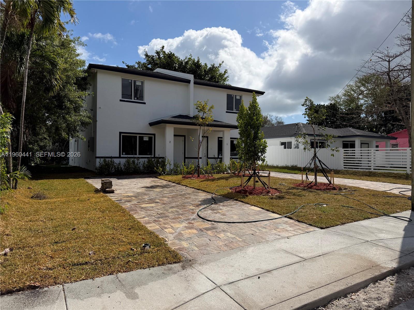 Beautiful 2 story duplex East of I95. Property is near the Citadel, very close to El Portal, Miami Shores, MIMO and best of all, minutes to the Beach. Pelican Harbor marina also is very close by. Take your boat and go for a ride. This duplex features 4bedrooms and 3bathrooms per unit. It has 3bedrooms and 2bathrooms upstairs and 1bedroom and 1bathroom downstairs. Beautiful tile throughout, granite kitchen, white cabinets and impact windows. Great rental property as well. Great income for 4bedrooms in middle of Miami. 2 electric meters and 2 water meters. Call today. Property ready for completion March of 2026.