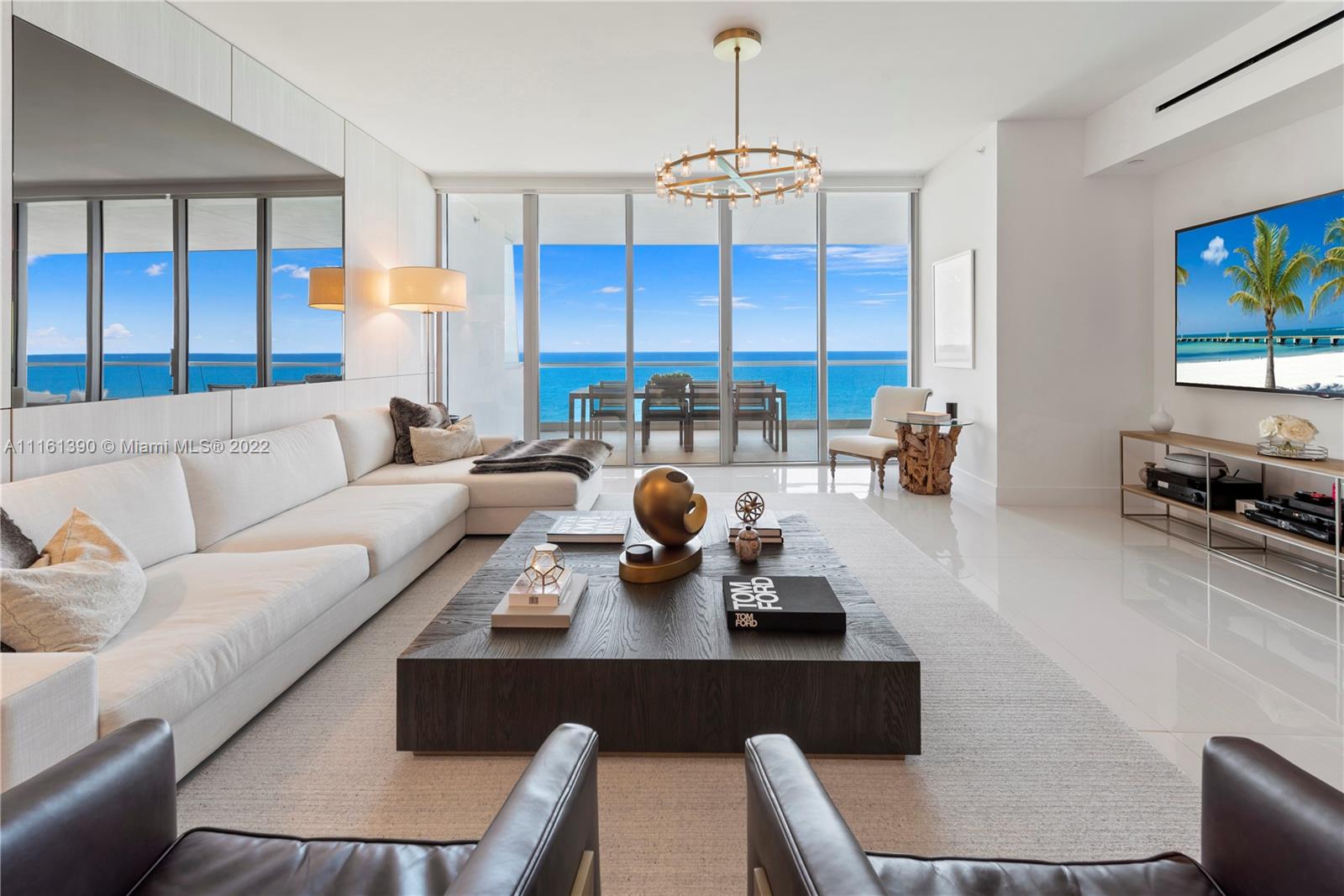 Beautiful new residence in Turnberry Ocean Club, with beautiful finishes. Flow through unit with spectacular views of the ocean and Aventura skyline. Over 3000 SF of magnificent living space. Residence features 3 bedrooms 4 and 1/2 baths, custom lighting and designer closets, with porcelain floors, and summer kitchen. Turnberry Ocean Club is the newest most luxurious building in Sunny Isles, a must see!
