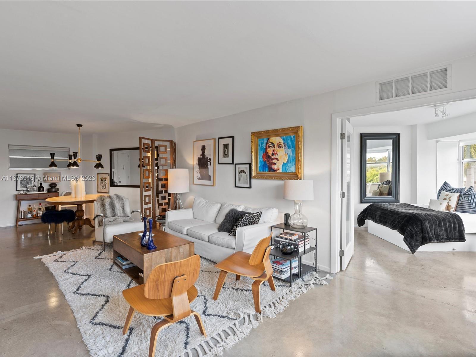 Meticulously furnished 2 Bedrooms 2 Bathrooms available for 6 - 12 month rental. This sun-filled southern exposure has a desirable split floor plan and is ideally located two blocks from the beach and two blocks from Lincoln Rd. Building amenities include pool, gym, and sauna.