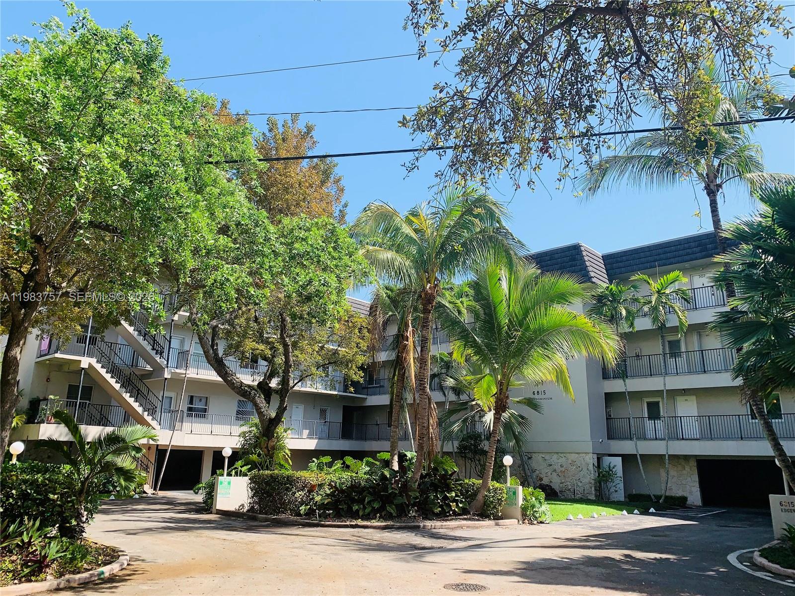 Remodeled 2/2 in boutique waterfront building is a 1st floor which is truly the second floor. Parking located on the ground floor with elevator that is steps from the unit. New kitchen with hardwood cabinetry & stainless steel appliances, sealed carrera marble countertops. Tastefully honed and polished travertine floors throughout. East morning sun brightens the open living, dining and kitchen. 
Recessed lighting. Large principal bedroom exquisitely marble tiled en-suite. IMPACT windows & sliding doors. Balcony faces & accesses pool & canal. Washer/dryer in unit. Storage room available, covered parking (one assigned space), community pool & community dock. No bridges to bay. Best location in Gables between South Gables & South Coconut Grove on a quiet street surrounded by excellent schools. Additional parking is available via permit thru the City of Coral Gables for spaces along Edgewater Drive This unit DOES NOT come with a private dock, however they can be leased. Structural reserves & financial reserves are sound.