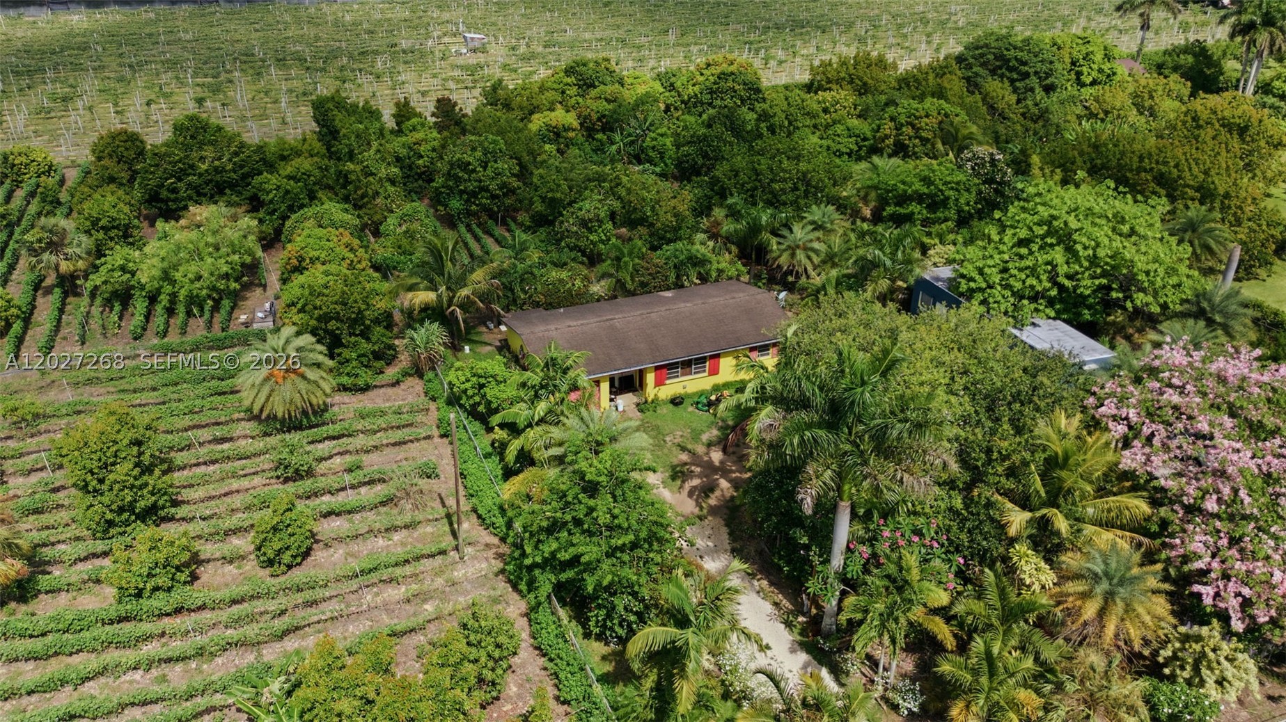 Private nearly 2.5-Acre Redland Retreat, Mature Fruit Trees, Fully Fenced, & Endless Possibilities. Welcome to your own private Redland retreat. Nestled on approximately 2.5 fully fenced acres, this rare property offers the space, privacy, and freedom that are becoming increasingly difficult to find in South Florida. Surrounded by mature fruit trees, lush tropical landscaping, and a tranquil butterfly garden, you'll feel miles away from the city while remaining just minutes from shopping, dining, schools, and major roadways.

The well-maintained 3-bedroom home features timeless terrazzo floors, abundant natural light, and comfortable living spaces ready to enjoy today or update to your personal taste. Outside, the possibilities are endless. Create your dream family compound, start a hobby farm, expand your agricultural pursuits, build a workshop, park your RV and boat, or simply enjoy the open space and peaceful surroundings.

Wake up to the sounds of nature, harvest fruit from your own trees, and experience the lifestyle that has made Redland one of South Florida's most sought-after rural communities. Opportunities to own usable acreage with this level of privacy, charm, and potential are becoming increasingly rare. Come experience the beauty, tranquility, and endless possibilities this exceptional property has to offer.