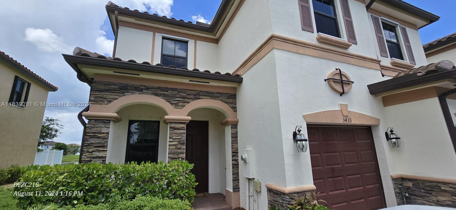 Amazing Unit!!!  Corner Lot, Stainless steel appliances, title floors on the first floor, brand new vinyl floors on stairs and second floor.  Laundry Machine and Dryer Machine in second floor, 1 car garage attached!  Great location!!!! Wonderful Club House and Amenities!!!