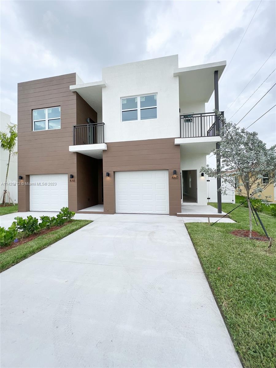 NEW CONSTRUCTION MODERN SINGLE-FAMILY TOWNHOUSE, 2 BDRMS / 2.5 BATH WITH 1 CAR GARAGE AND LOTS OF CURB APPEAL. TWO-STORIES, TALL CEILINGS, OPEN-CONCEPT FLOORPLAN, BEAUTIFUL MARBLE COUNTERTOPS AND ALL STAINLESS STEEL APPLIANCES, SPLIT BEDROOM LAYOUT, EACH BDRM HAS AN ON-SUITE BATHROOM & BALCONY, UPSTAIRS LAUNDRY ROOM WITH STKBL MACHINES, NEW AC UNIT AND TANKLESS WATER HEATER ARE POWERFUL AND EFFICIENT, PRIVATE SPACIOUS BACKYARD, GORGEOUS LANDSCAPING, AUTOMATIC SPRINKLER SYSTEM, IMPACT WINDOWS AND DOORS, ELECTRIC VEHICLE CHARGING OUTLET IN GARAGE.

LESS THAN 5 MINUTES (2 MILES) FROM I-95 AND TURNPIKE. CLOSE TO WALMART, PUBLIX, SHOPPING, CASINO ECT

FEE-SIMPLE AKA SEPARATE UTILITIES, CITY WATER, CITY SEWER, CITY GARBAGE, FPL, COMCAST/AT&T, AND SEPARATE ROOFS. NO HOA

CALL FOR MORE INFO