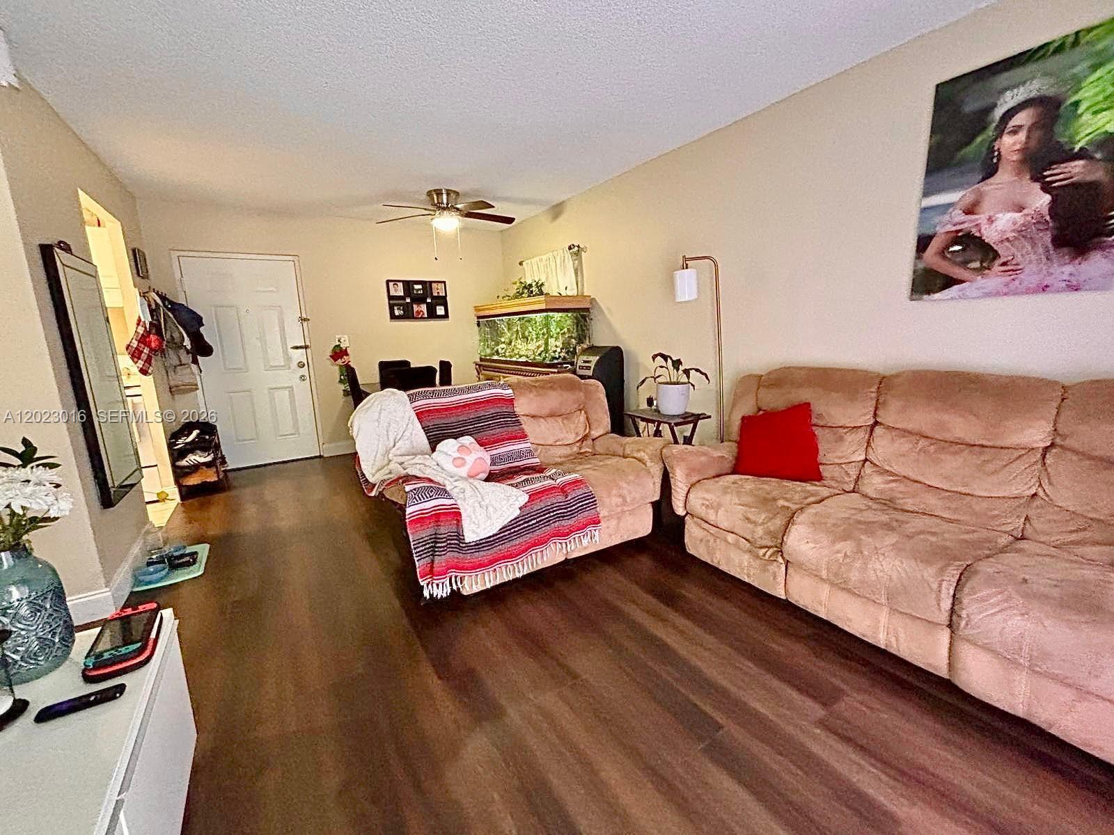 Beautifully first-floor condo located in the heart of West Palm Beach. This 1-bedroom, 1-bath residence offers a bright and functional layout with laminate flooring throughout the living and bedroom areas, tile flooring in the kitchen and bathroom. The property is ideally situated close to major highways, shopping centers, restaurants, and entertainment. Excellent investment opportunity currently tenant occupied and generating $1,600/month in rental income, making it ideal for investors seeking immediate cash flow.