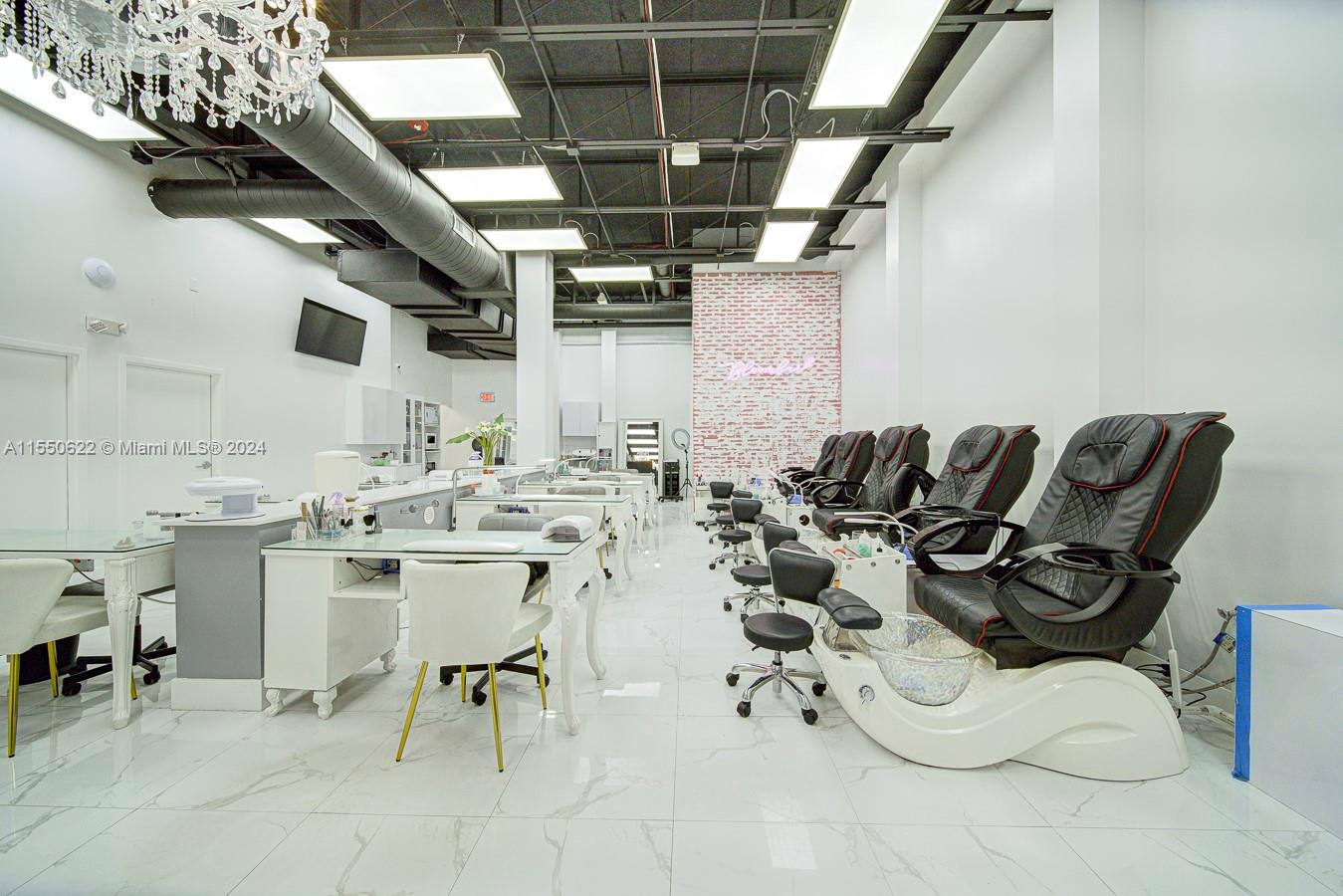 Full-service beauty salon for sale in Pinecrest area. It has 8 pedicure stations, 5 pedicure massage chairs, and 2 hair washers.  It has 5 rooms ready for other beauty services such as facials, eyebrows, and massages. Conveniently located between Coral Gables and Pinecrest. HD Video Available. CALL US ANYTIME, WE PICK UP!