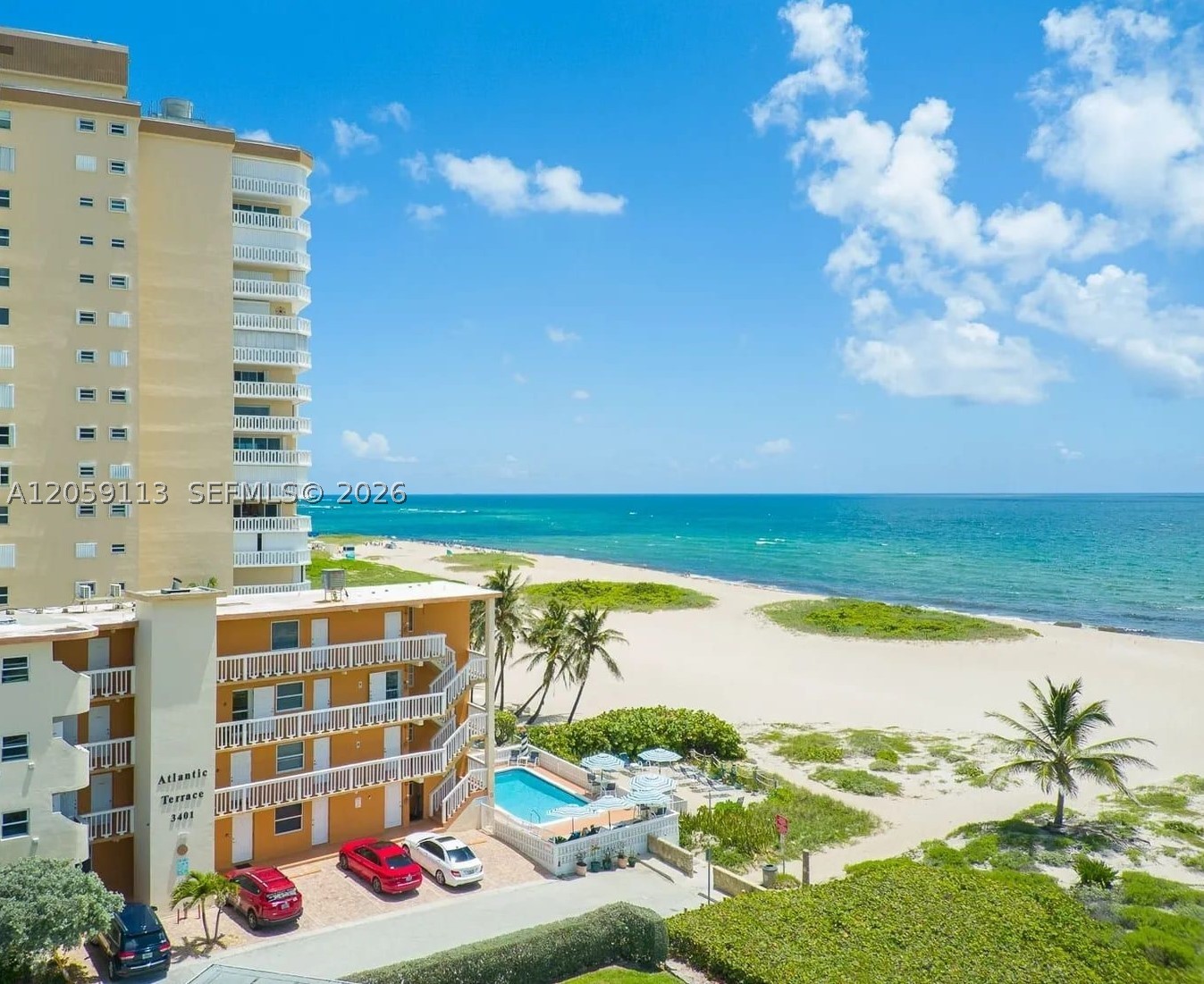 Directly on the Sand. Boutique building with only 11 apartments. This direct oceanfront apartment provides spectacular views. Excellent location with multimillion-dollar condos in the area. Several blocks North of the Village & Fishing Pier area - Restaurants-Pompano Beach House, Oceanic, Lucky Fish Beach Bar & Grill, Baresco Restaurant & Bar, Cannoli Kitchen, BurgerFi, Kilwins Chocolates/Ice Cream. Alvin’s Island Surf Co… Seller also has listed a penthouse apartment listed. Possible to purchase all 11 and operate as a boutique oceanfront hotel (7 are presently operated as short-term rentals / hotel). - Call listing agent for the details.