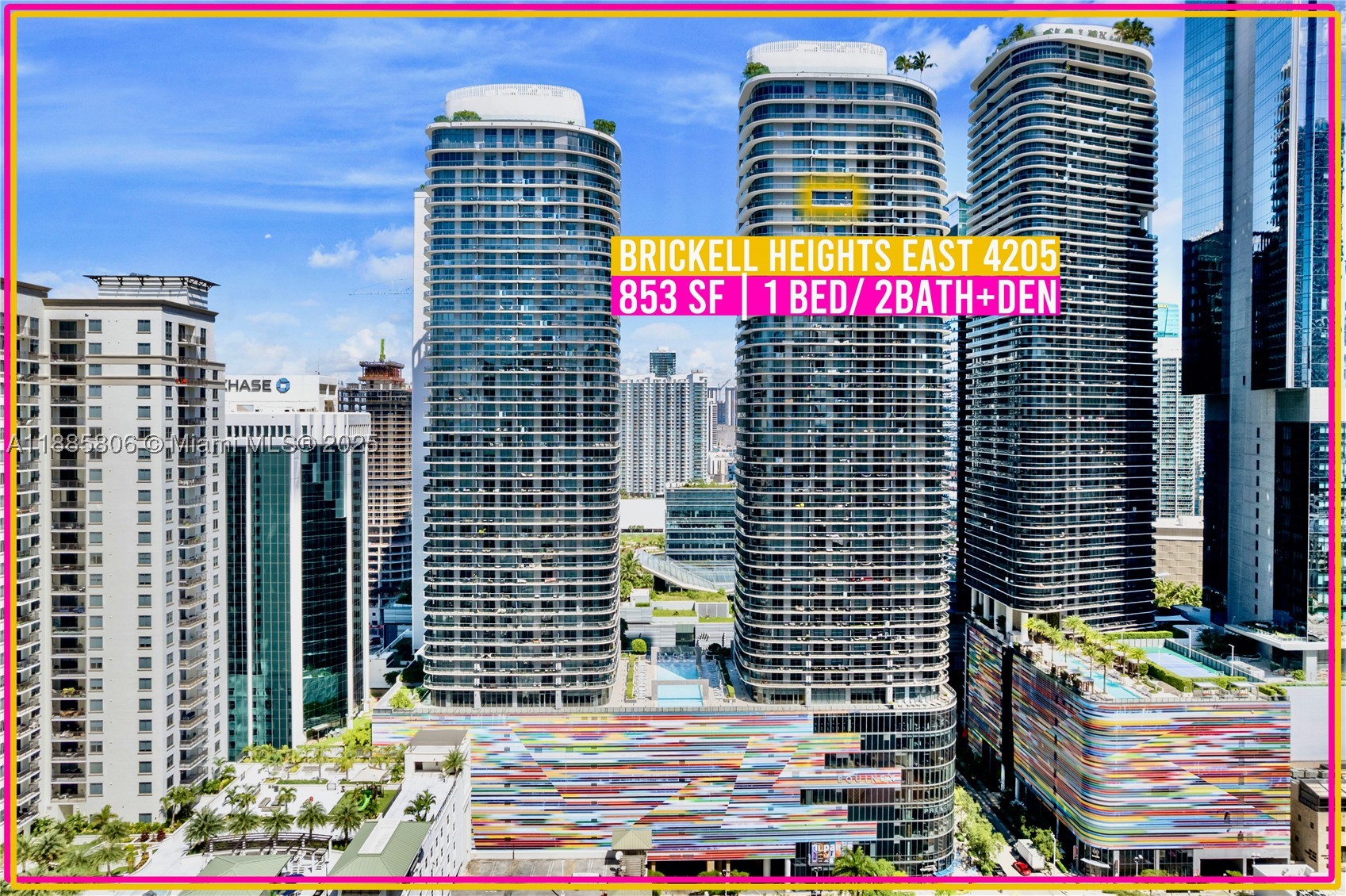 Unmatched 42nd-floor views of Miami’s skyline and Coconut Grove bay define this Brickell Heights residence, with floor-to-ceiling windows flooding the home with natural light. A sleek open kitchen with premium appliances and light finishes flows into the living area, ideal for both relaxing and entertaining. The fully convertible den with it's own full bath adds versatility to the space.  The primary bedroom offers ample closet spaces, serene vistas and comfortable size. Open Balcony to enjoy the panoramic views. Enjoy world-class amenities including rooftop pools, gym, lounges, work areas and 24/7 security/ front desk—all just steps from Brickell’s best dining, shopping, offices, and nightlife.

Make this stunning high floor apartment yours today!
