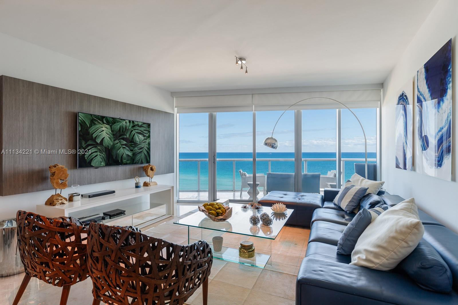Best Deal in Jade Beach! Sold with high-end furniture & decorations for a true turn-key purchase. Breathtaking ocean and city views with private balconies. This stunning 3bed 3.5bath unit features cream marble floors, electrical window treatment, a large walk-in closet along plenty of extra storage/closet space. Located in the elegant Jade Beach building in Sunny Isles equipped with world-class amenities (pool, hot tub, fitness room, spa, children's play area, valet, and more!) and friendly, helpful staff. Make your south Florida living dream a reality and enjoy the spectacular sunrises and sunsets on the first row from one of your private balconies! One parking spot included and a pet-friendly building. Reach out now to schedule a private showing.