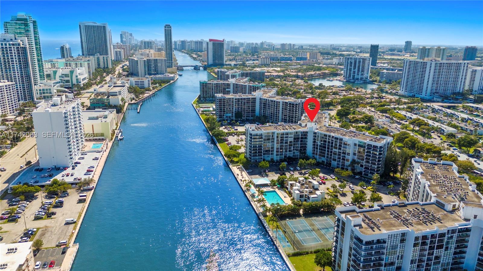 Investor Opportunity – Corner Unit with Immediate Rental Income & Beautiful Views. Currently tenant-occupied, the property offers immediate rental income — an excellent opportunity for investors or buyers seeking built-in cash flow from day one. Bright and airy 1,430 sq ft unit with 2 bedrooms plus a dining area that can serve as a home office or extra room. Enjoy sweeping city views and sunsets from the wrap-around balcony. Features updated A/C (2019), custom blinds (2024), and wood cabinetry. Resort-style amenities include a pool along the Intracoastal, fitness center, and tennis courts. Minutes from the beach, parks, shopping, and dining. Hallandale Beach is quickly emerging as South Florida’s next coastal hotspot. Virtual tour available.