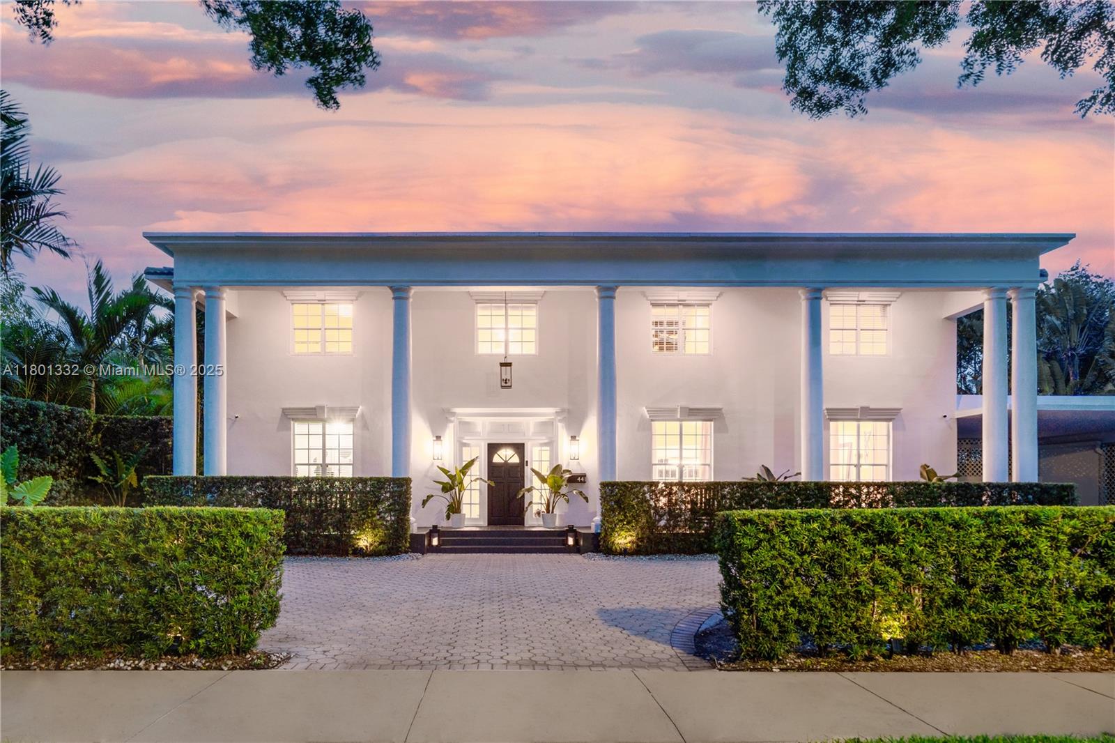Grand Concourse Grandeur! This regal residence seamlessly blends timeless sophistication with modern comfort. Nestled on an oversized 16,250SF lot, this move-in ready home offers a fantastic floor-plan w/ 4BD upstairs & 2 downstairs, a grand foyer, sophisticated living areas, office, playroom & nanny's quarters. The bright & white eat-in gas kitchen boasts an island, high-end appliances & large pantry. The spacious primary is complete w/ huge closets, dual sinks & separate tub/shower. French doors create seamless indoor-outdoor living, opening to an expansive fenced backyard with lush gardens, sparkling pool & patio. Recent updates include: roof, A/C, plumbing, electrical & whole-house generator. 5 mins to Miami Country Day & 10 mins to Cushman School & Centner Academy. NOT IN FLOOD ZONE!