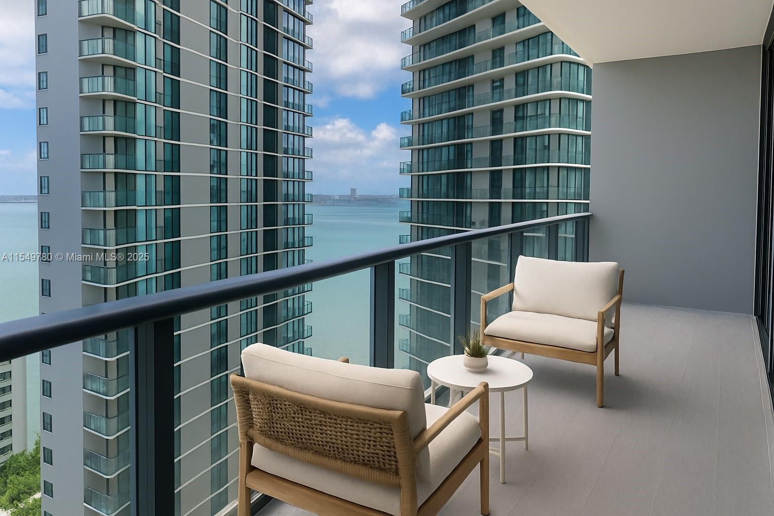 Enjoy exquisite views from your balcony at the 30th floor. Unit is finished with clear wood charm look porcelain tile all through-out, 9" ceiling heights, floor to ceiling impact glass, high-end appliances and Sub-Zero refrigerator. Paraiso Bayviews features a rooftop pool on the 46th floor with gorgeous views of the Bsy and City. A second pool in the 5th floor, tennis courts, fitness center with a spa, game and children's room and part room. 30 days minimum rental, 12 times a year.
