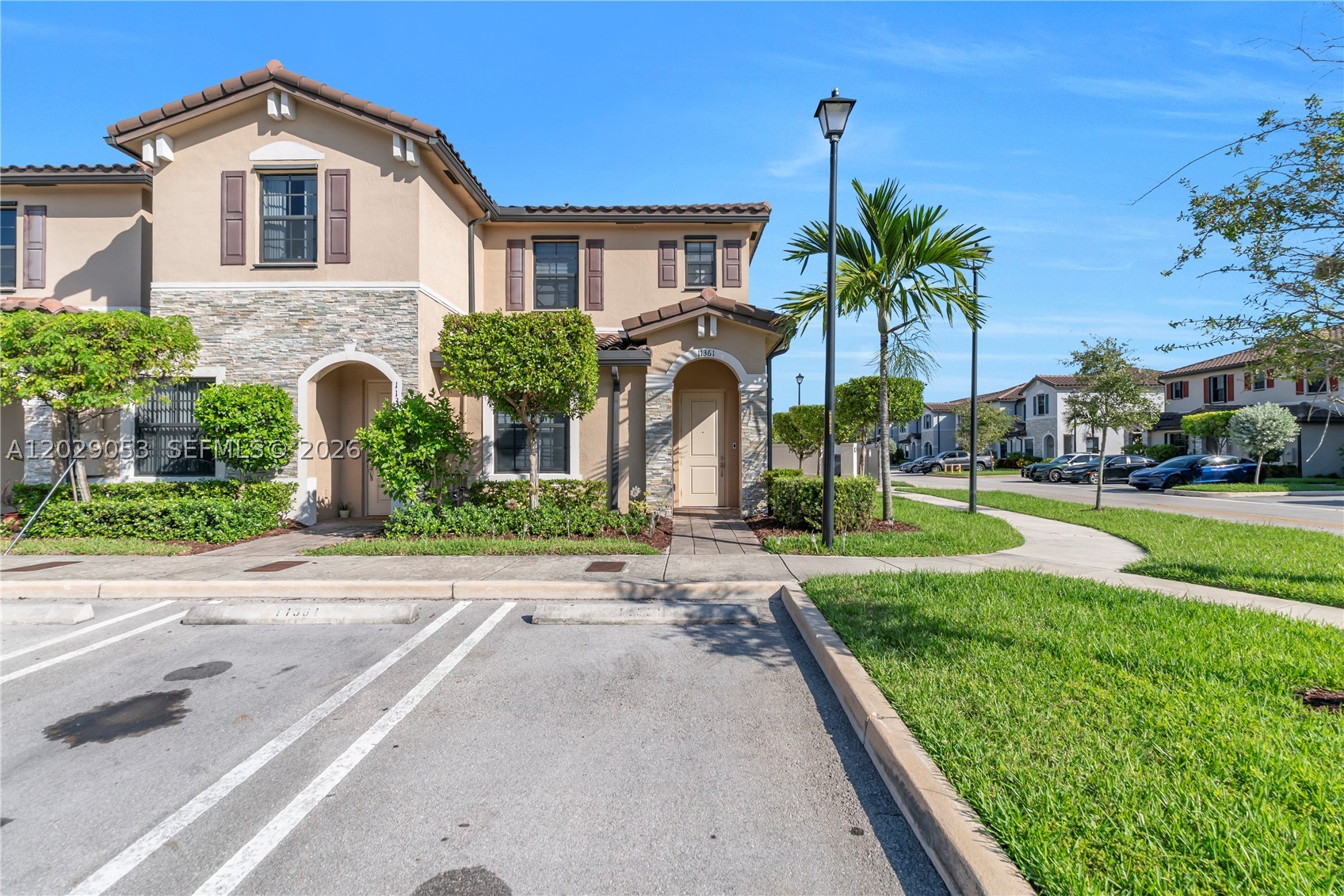 Beautiful 2019-built corner-unit townhouse with very low HOA fees! This spacious 3-bedroom, 3-bath home offers an open-concept layout with a modern kitchen, granite countertops, and a large granite island perfect for entertaining. Fully tiled with laminate in select areas, it blends style and comfort effortlessly. Two bedrooms feature elegant glass-enclosed standing showers. Enjoy outdoor living with a private fenced patio. Washer and dryer conveniently located on the second floor. Tile roof, 2 assigned parking spaces, and move-in ready condition!
The low-maintenance HOA fee of $236.44 includes landscaping and rodent pest control. Community amenities include a pool, gym, clubhouse, kids play area and country club-offering resort-style living at an incredible value!