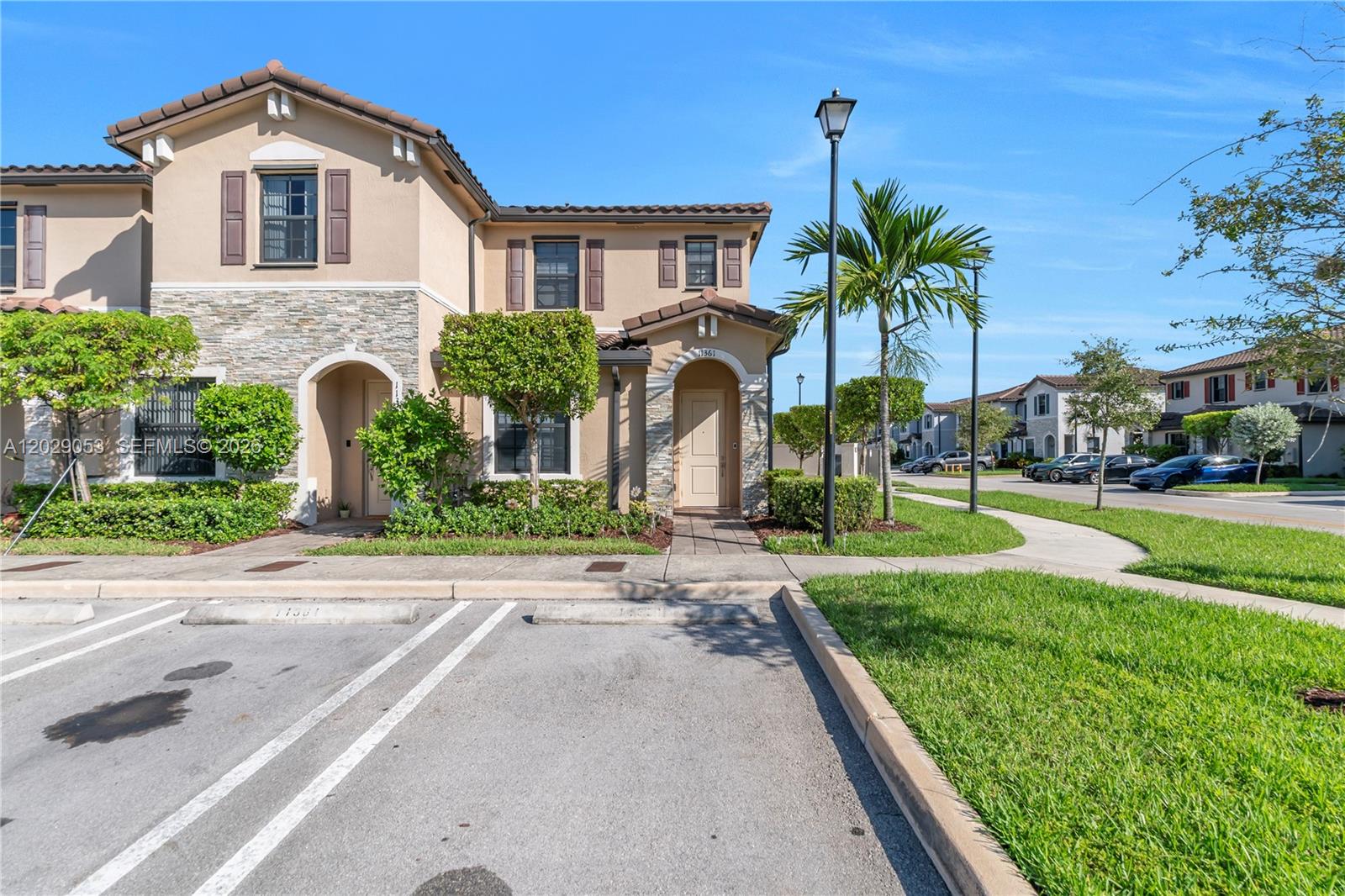Beautiful 2019-built corner-unit townhouse with very low HOA fees! This spacious 3-bedroom, 3-bath home offers an open-concept layout with a modern kitchen, granite countertops, and a large granite island perfect for entertaining. Fully tiled with laminate in select areas, it blends style and comfort effortlessly. Two bedrooms feature elegant glass-enclosed standing showers. Enjoy outdoor living with a private fenced patio. Washer and dryer conveniently located on the second floor. Tile roof, 2 assigned parking spaces, and move-in ready condition!
The low-maintenance HOA fee of $236.44 includes landscaping and rodent pest control. Community amenities include a pool, gym, clubhouse, kids play area and country club-offering resort-style living at an incredible value!