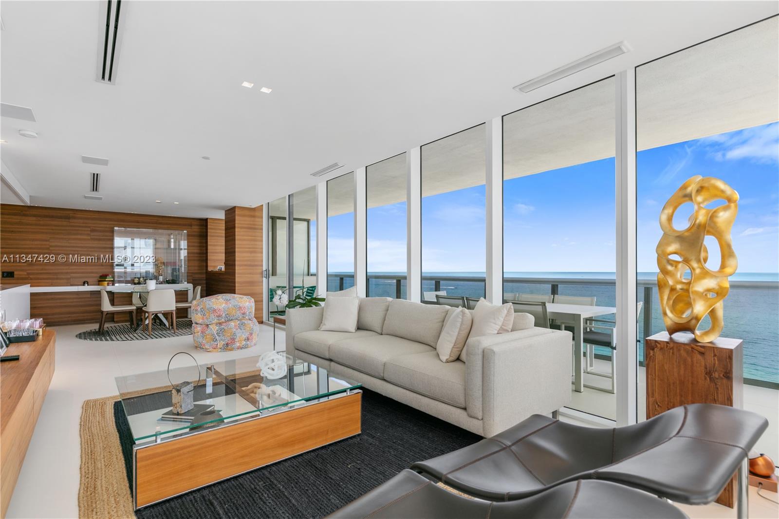 Rarely available SE corner located on the upper floors with clearing direct ocean views and incredible sunsets backlit by the downtown skyline. This immaculate residence has been completely remodeled and is finished and outfitted with the finest appointments and details including automation controls for lighting and shades. Luxury furnishings included, ready for move-in. Generous outdoor space with a corner wrap-around terrace. Perfectly located within Miami Beach, Mei is an exclusive building with a limited number of residences and phenomenal amenities and services.