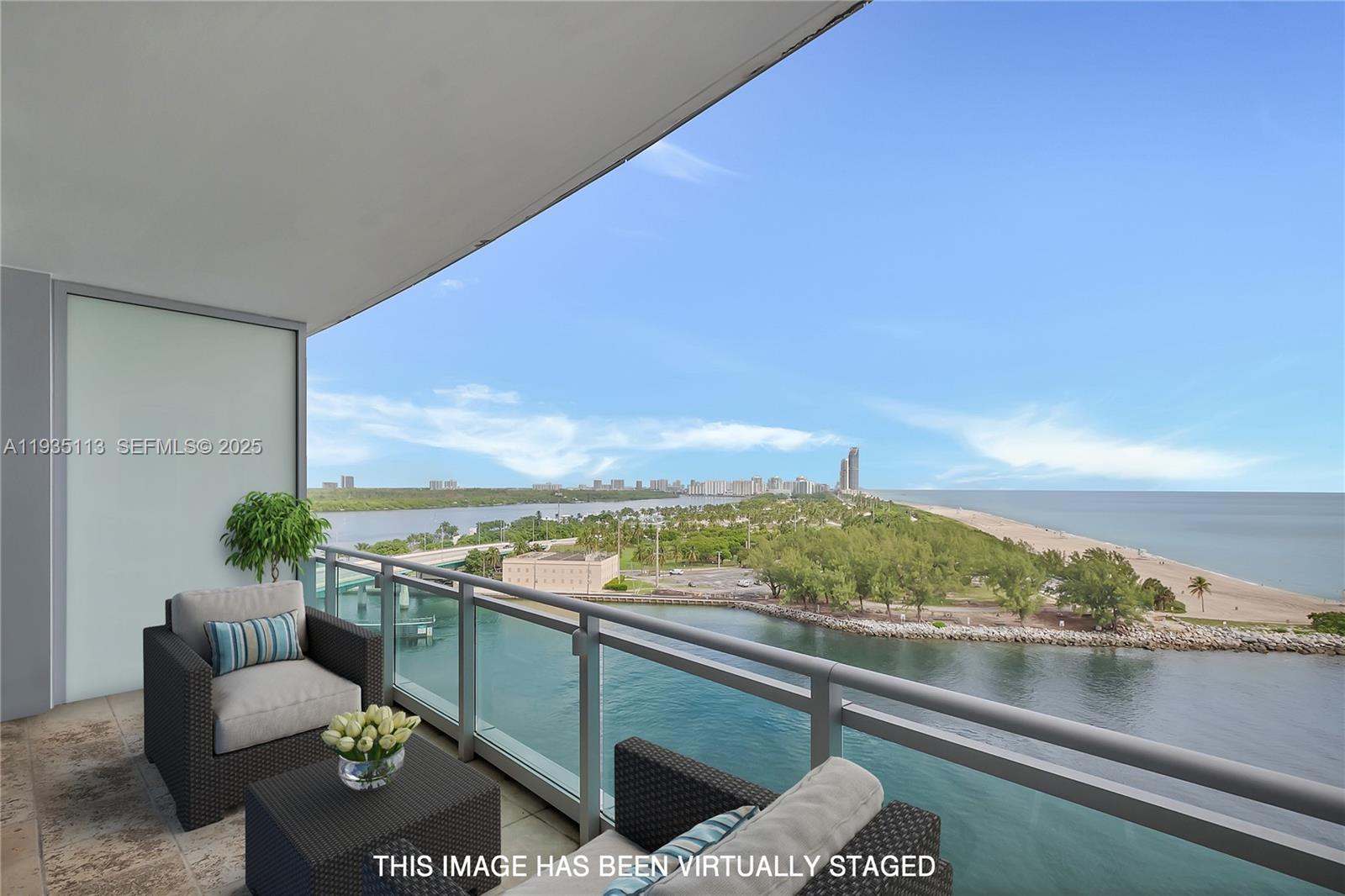 Oceanfront and Bay views from this spacious three bedroom. A great layout and flow, with all usable space. Marble floors throughout. One Bal Harbour is an oceanfront luxury Full-Service building. It also offers attached but separate, Ritz-Carlton Hotel accommodations and amenities. The prime location offers easy access to renowned Bal Harbour Shops and fine gourmet dining.