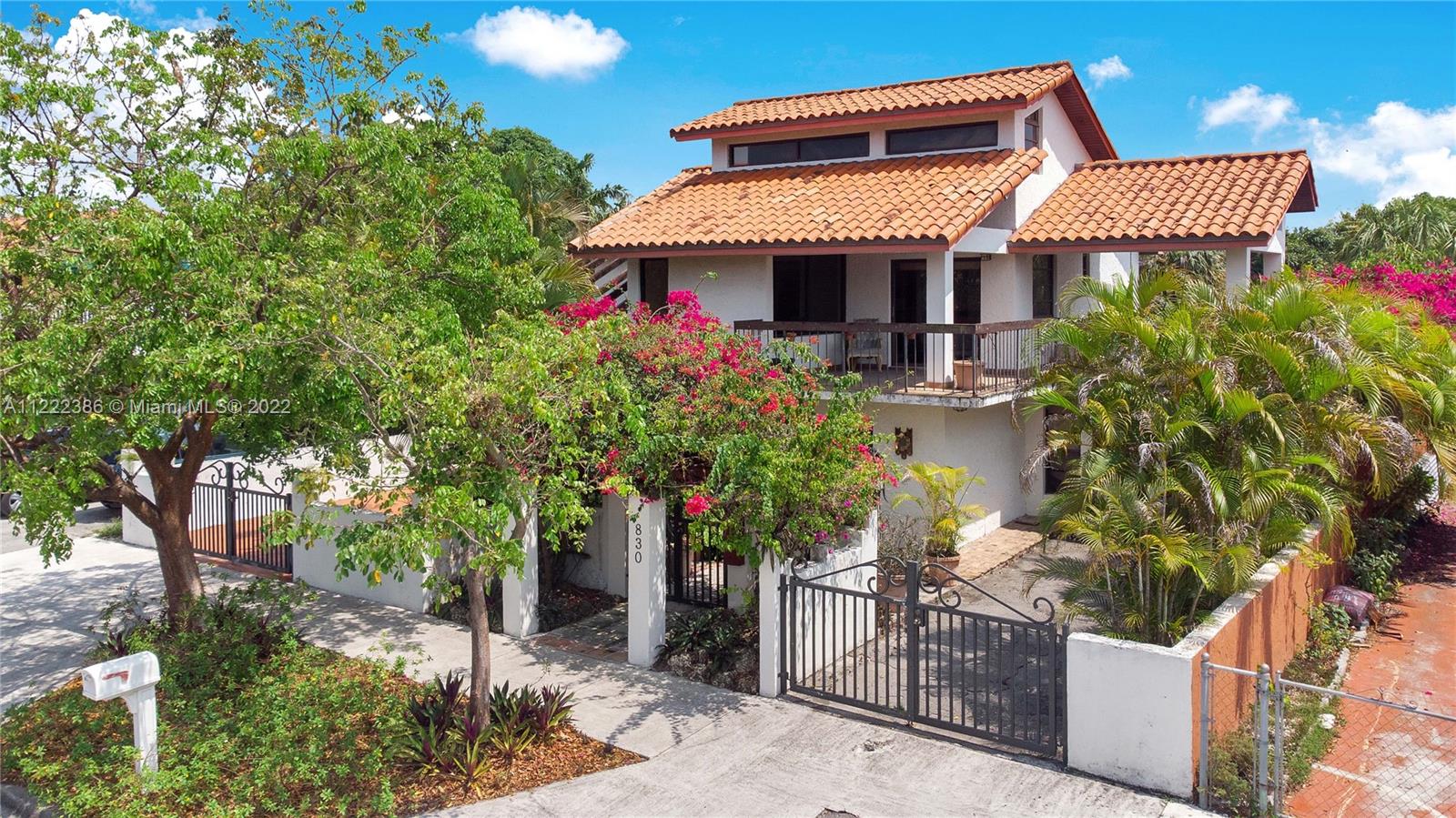 Beautiful Spanish architectural, three-story home in the soaring community of Hialeah. This is a 4 bedroom, 3 bath home with an attic and detached storage unit. There are beautiful terracotta ceramic floors throughout the house. This home features a terrace and a spacious balcony on the second floor. The backyard is well designed to host family parties and events, featuring a bar and covered pit oven. 

 Huge lot of over 8,000 sq. ft. Enough space to park 6 vehicles and access to the backyard from one side. Very close to schools, shopping, and major roadways. This property is being sold AS IS.