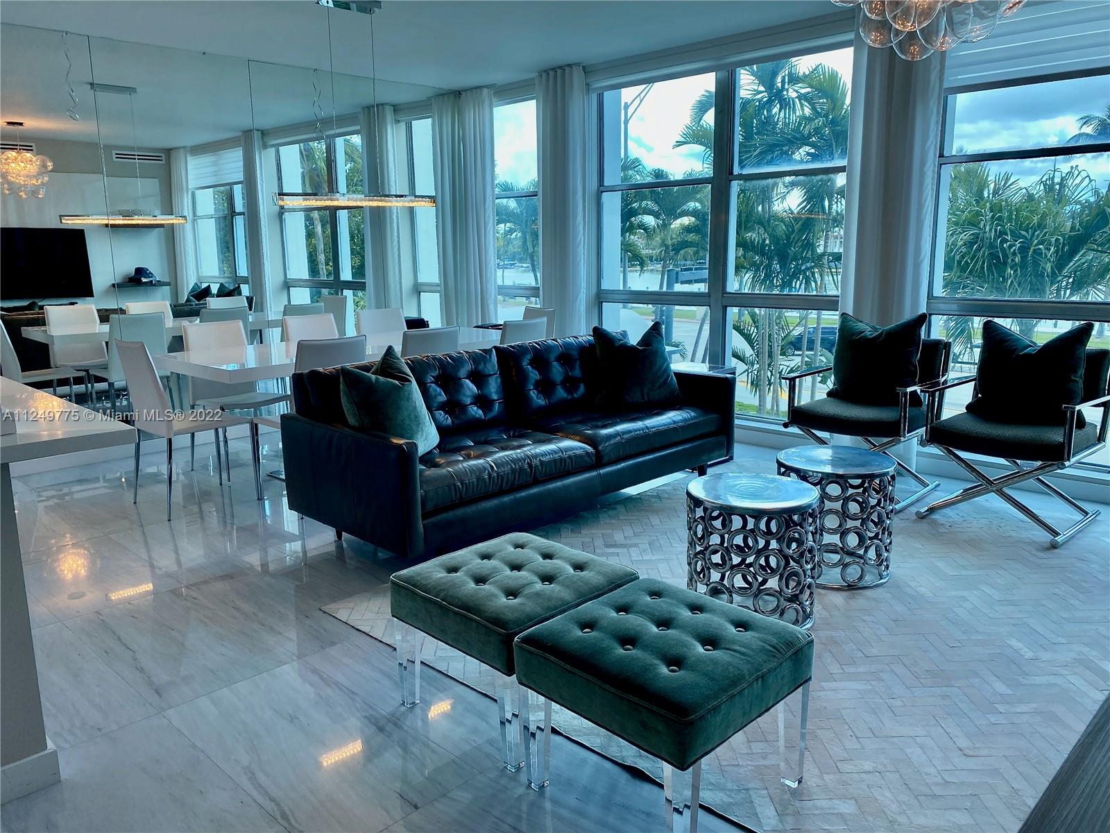Fully updated west facing unit with stunning sunsets over the Intracoastal Waterway. Owners spared no expense to remodel this beauty using only state of the art finishes. Custom build media center cabinetry, closets, bathroom vanities, and kitchen cabinets. Kitchen has quartz countertops and high-end appliances. Unit comes completely furnished. This spacious 3 bedroom, 3 bath unit, and Den unit is located inside the historical beachfront Crystal House building which contains amenities such a pool, BBQ/picnic area, basketball court, gym, yoga, and media room. Access to beach and jogging/walking path.
