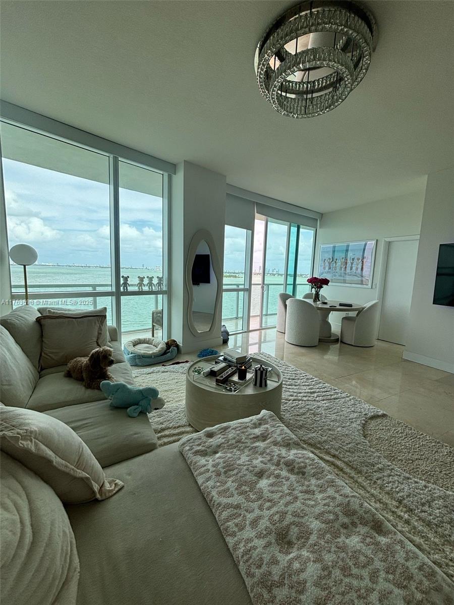 Spectacular 2 BD with the most breathtaking water views. The entire apartment is facing east so you get water views from both bedrooms. One bathroom and one half bathroom. Hugh kitchen space with SS appliances. Both rooms have walk in closets. The building features amazing amenities: Heated pool, Jacuzzi, Sauna, Gym, Pool Table, etc.