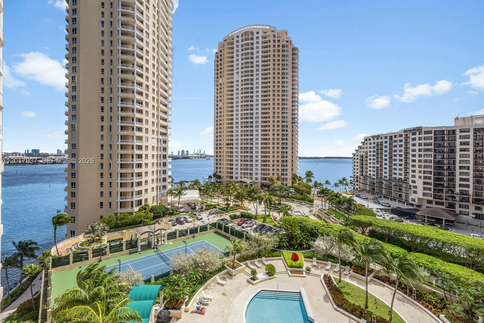 Experience elevated waterfront living in this fully renovated 2-bedroom, 2.5-bath residence in exclusive Brickell Key. Spanning approximately 1,650 SF, this move-in-ready condo features an open-concept layout, oversized custom kitchen island, high-end finishes, and light-filled living spaces with tranquil water views. The spacious primary suite offers a freestanding soaking tub and spa-like bath. Additional highlights include a custom laundry room, generous storage, and two covered parking spaces. Located in One Tequesta Point with resort-style amenities including concierge, valet, waterfront pool, fitness center, and more. Enjoy private island living just moments from Brickell and Downtown Miami.