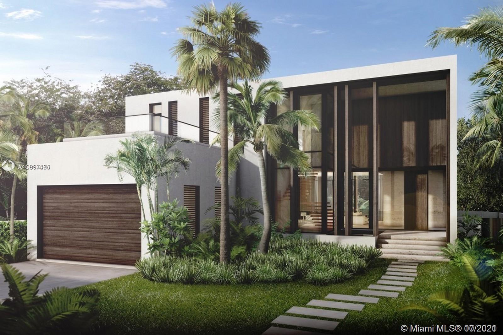 Brand new modern masterpiece located on the exclusive Palm Island! Stunning 5 bedroom home designed by award winning architect Max Strang. This 4,886  SF home is situated on an oversized 9,600 SF corner lot with gated entry, a two car garage, private pool surrounded by lush tropical landscape with southern exposure, and a 500+ SF rooftop deck offering incredible views of the skyline and bay. This residence has been designed to perfection featuring sleek interior finishes throughout, a large open floor plan and functional indoor-outdoor living. Palm Island offers 24/7 gated security, lighted basketball courts, tennis courts, and children’s playground. Amazing location just minutes from South Beach and Downtown. Project is currently under construction. Delivered March 2022.