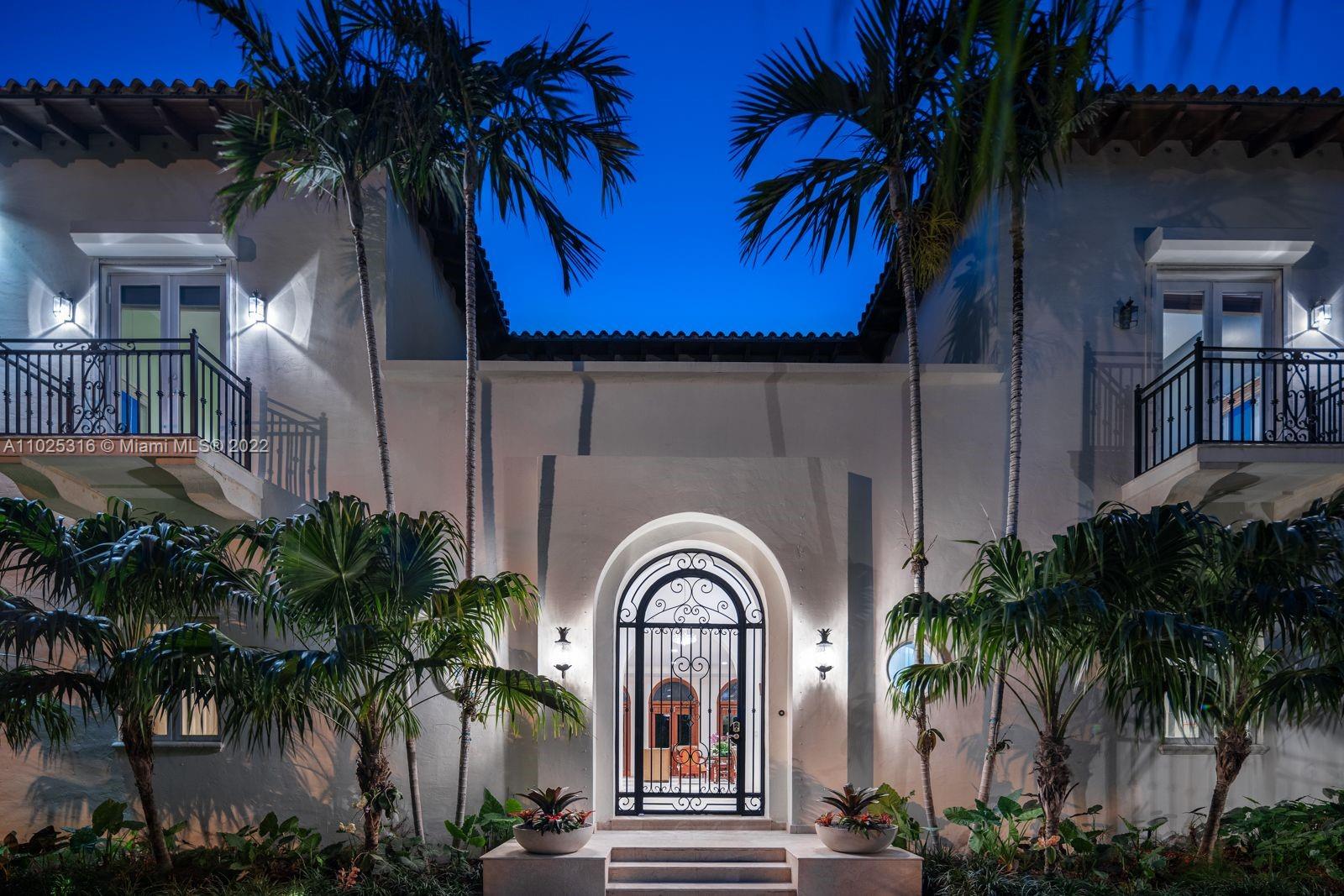 The perfect home for entertaining! Classic & timeless this elegant Mediterranean gem is tucked away on a quiet side street. Impeccable landscaping & long private driveway greet you as you approach the grand entryway. Step inside the impressive foyer, then marvel at the Spectacular great rm w/14 ft ceilings & beautiful built in bar area. The formal dining rm offers seating for 16. Six spacious rooms abound, 4 upstairs en suite. Spacious master suite has adjacent office/library, & sunset terrace. Spectacular loggia w/summer kitchen overlooks beautiful gardens, fountain & an alfresco dining area facing oversize pool. Corner home w/over 15,000 ft of land area. Bonus seller's credit for new buyer. Possible rental minimum 2 years. Ask for details.