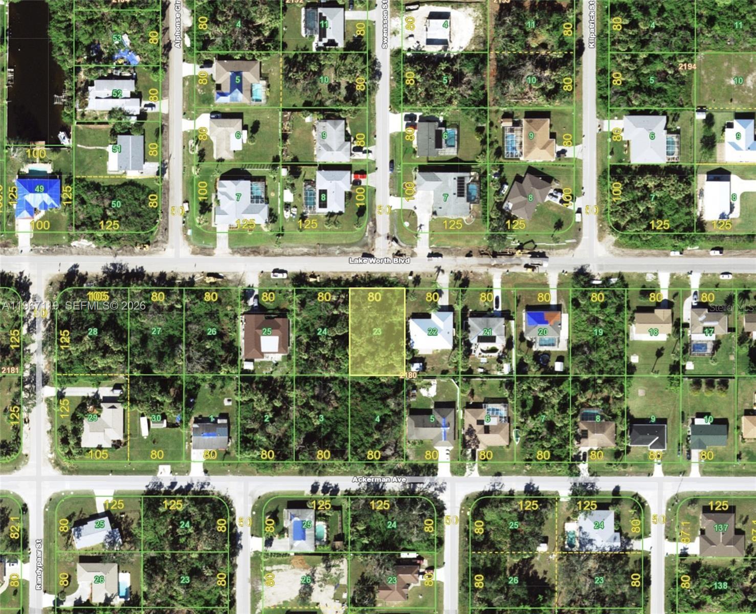 Discover the potential of this .23-acre lot in a peaceful Port Charlotte neighborhood, where the natural beauty of the area shines. This parcel offers a unique opportunity for you to design and build your custom dream home from the ground up, surrounded by the tranquility of trees and the inviting ambiance of a friendly community. Located in a region known for its laid-back lifestyle and growth, the lot is just a few minutes away from essential shopping, diverse dining options, excellent schools, and various recreational parks. Plus, the stunning Gulf beaches are merely a short drive away, perfect for sun seekers and outdoor enthusiasts. This property is an excellent choice for those looking to invest in or move to a flourishing part of Southwest Florida, offering both a peaceful retreat and access to vibrant local life.