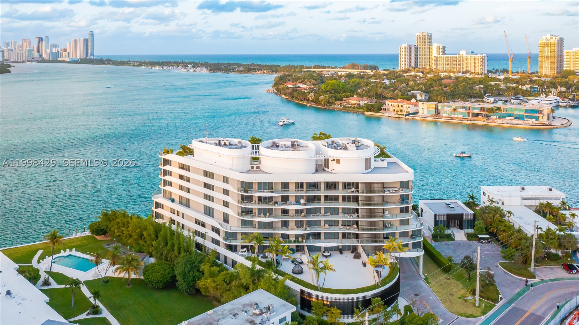 Residence 304 at Onda is the only residence in the building featuring an extraordinary 3,001 SF private terrace. Part of an exclusive collection of just 41 bayfront homes in Bay Harbor Islands, Onda is designed by Arquitectonica and developed by Valerio Morabito and Ugo Colombo. This newly completed building sits at the edge of the island, offering a prime vantage point.

The residence features a fully equipped Snaidero kitchen with top-of-the-line Miele appliances, Statuarietto marble bathrooms, private elevator access, and a service entrance. Floor-to-ceiling impact windows open to the expansive terrace, creating seamless indoor-outdoor living. The unit includes 2 assigned parking spaces and 1 private storage unit.

Onda offers a full suite of amenities including a waterfront pool, Technogym fitness center, wellness spa, EV charging stations, and 24-hour valet. Ideally located just moments from Bal Harbour Shops, The Surf Club, and the beach, Residence 304 presents a truly unique opportunity within one of Bay Harbor Islands’ most coveted waterfront addresses.