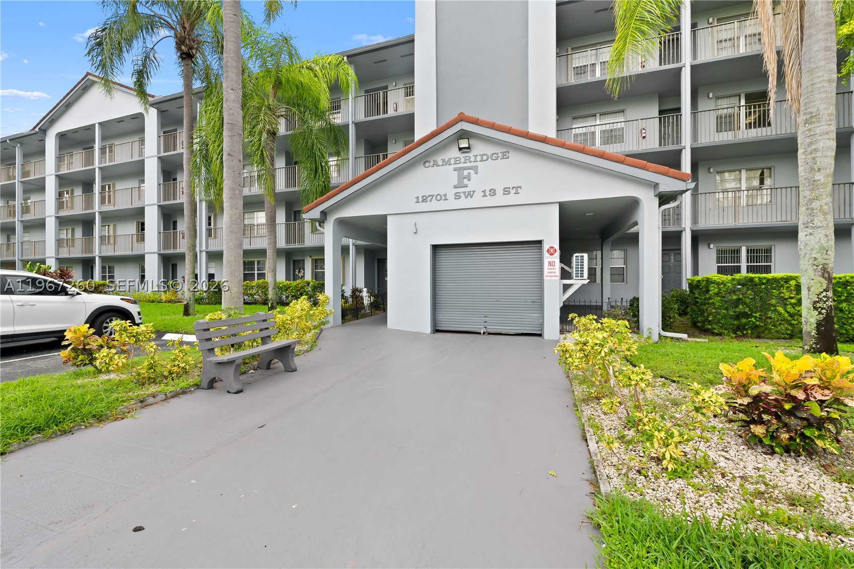 Rarely available spacious end unit with an amazing wide view of the golf course.  Two bedrooms and 2 bathrooms with 1,507 square feet of living space. Unit is in original condition and needs renovation.  Accordion Hurricane shutters on all windows and impact glass windows in the primary bedroom. End units have additional windows adding more natural light. Eat in kitchen, open dining/living room, and a screened balcony. Bedrooms have walk in closets with custom organizers.  Great community amenities offering a clubhouse, tennis, pools, pickleball, transportation and 24-hour guard gate.  Century Village is a 55+ community. One owner must be 55+ and no one under the age of 18.  Min Credit score 650. Make this unit your own.  Corporate buyers ok and can lease immediately. Unit is being sold As Is.