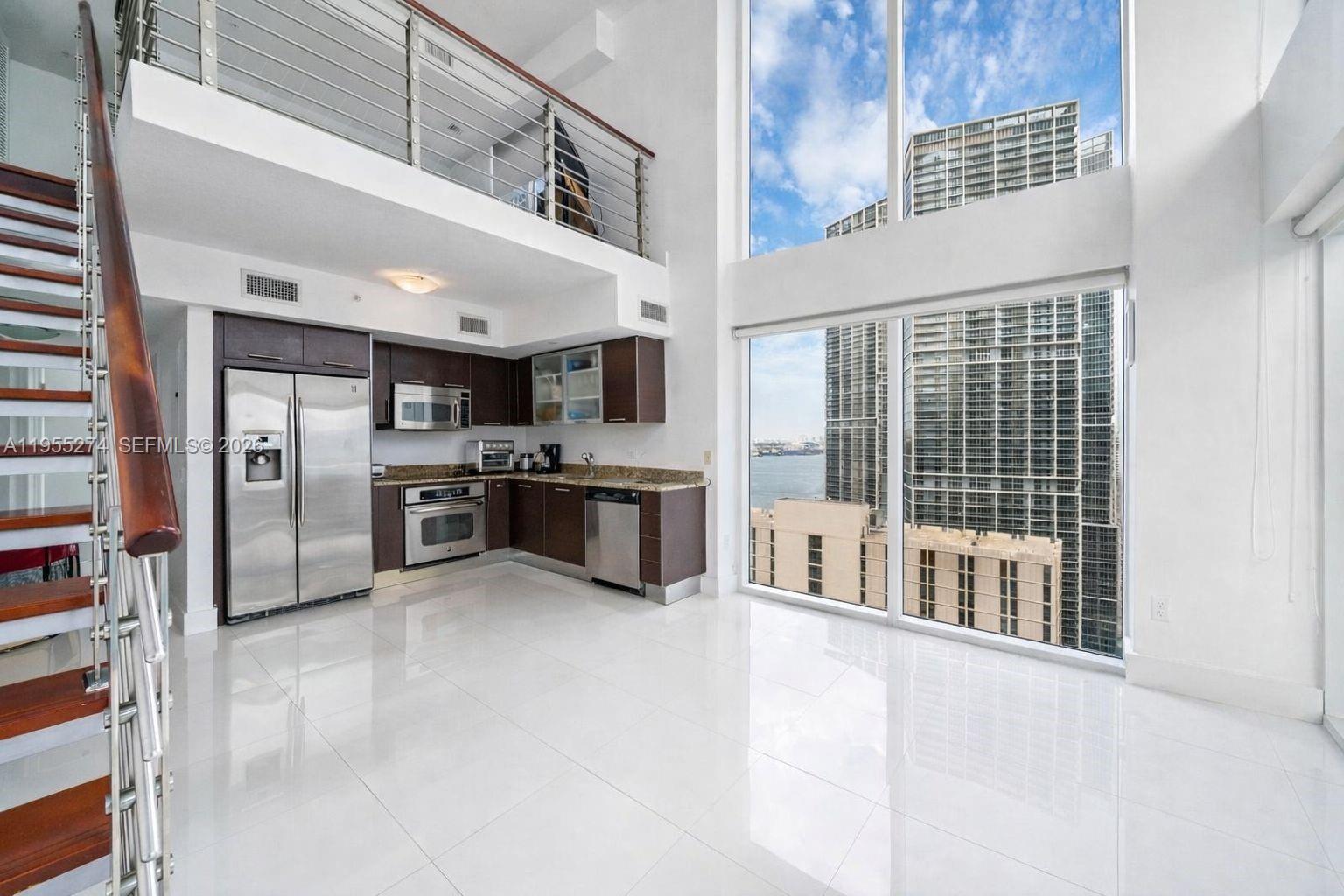 Located in the coveted Brickell on the River South sits this perfectly appointed 2 Bedroom 2 Bathroom move in ready, loft style unit. Upon entry you are greeted by vaulted ceilings and an abundance of natural light with city views from every room. Enjoy a large master suite with large walk-in closet, double vanity bathroom and space for a home office. 1 assigned parking space. Brickell on the River is a full service condominium with a 24 hour doorman and resort style amenities including 2 pools, gym, steam room and business center. Located in the heart of Brickell walking distance to Brickell City Center, Mary Brickell Village, shops, cafes, and restaurants.