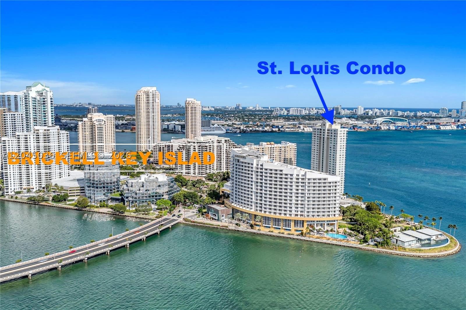 Here is your opportunity to live in the exclusive Brickell Key Island, Miami, when you rent this fully =FURNISHED= 2-bedroom, 2-bath condo unit in the unique boutique St. Louis Condo Residence. *While living here, you will enjoy the amazing sunrises and lively waterfront views from all rooms.  You will also like the perfect blend of luxury and convenience, with a relaxing community pool, a fully equipped gym, and the option to walk around Brickell Key Island. The unit has a well-equipped kitchen, a washer and dryer, bedding sets, tile & wood flooring, and 2 parking spaces—24-hour concierge service. ** 6-month minimum lease ** Come live here and experience the ultimate living today! Call Andy today for more info or to schedule a showing appointment.