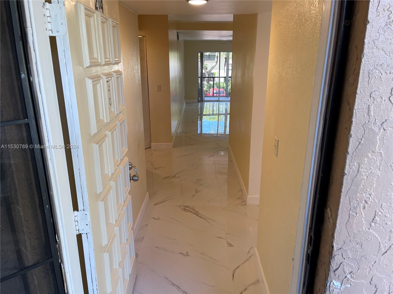 Beautifully newly remodeled 2 Bedrooms / 2 Bathrooms corner unit condo, located in 2nd floor its bright with lots of windows, Wood kitchen cabinets with granite counter top, all brand new stainless still appliances, newly installed ceiling fans, screened balcony with Hurricane shutters, centrally located, close to all major highways, shops, and restaurants. A+ rated schools in the county.