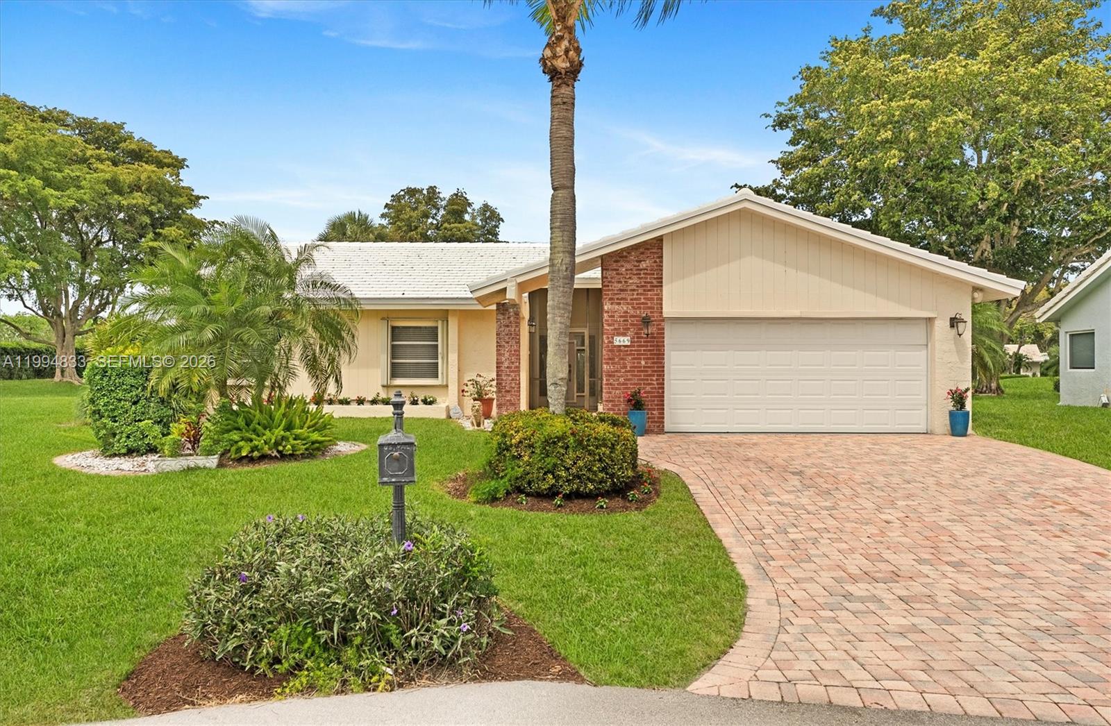 Located on a quiet cul-de-sac in the desirable Cameo Woods community, this 3-bedroom, 2-bath home offers major system upgrades and a prime location. A brand new roof (March 2026), new AC (2022), new air ducts (2025), newer water heater, and hurricane shutters on all windows mean the big-ticket items are done. The air-conditioned enclosed Florida room adds extra living space not reflected in the tax roll. Steps from the community pool and backing to the largest common green space in the development, this home offers privacy and Florida lifestyle in one package. Located in the Verde Elementary and Middle School district, feeding into one of Boca Raton’s most highly rated high schools, with school bus pickup at the property. A rare opportunity to personalize your ideal Boca Raton home without major system expenses. Low HOA of just $346/month includes: Roof cleaning annually, painting of homes every 5-7 years, lawn care, annual tree trimming, common area fertilization and pest control.